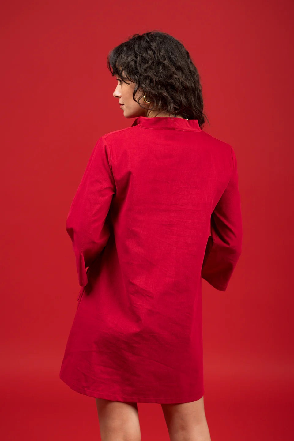 The Phoebe Corduroy Dress - Red