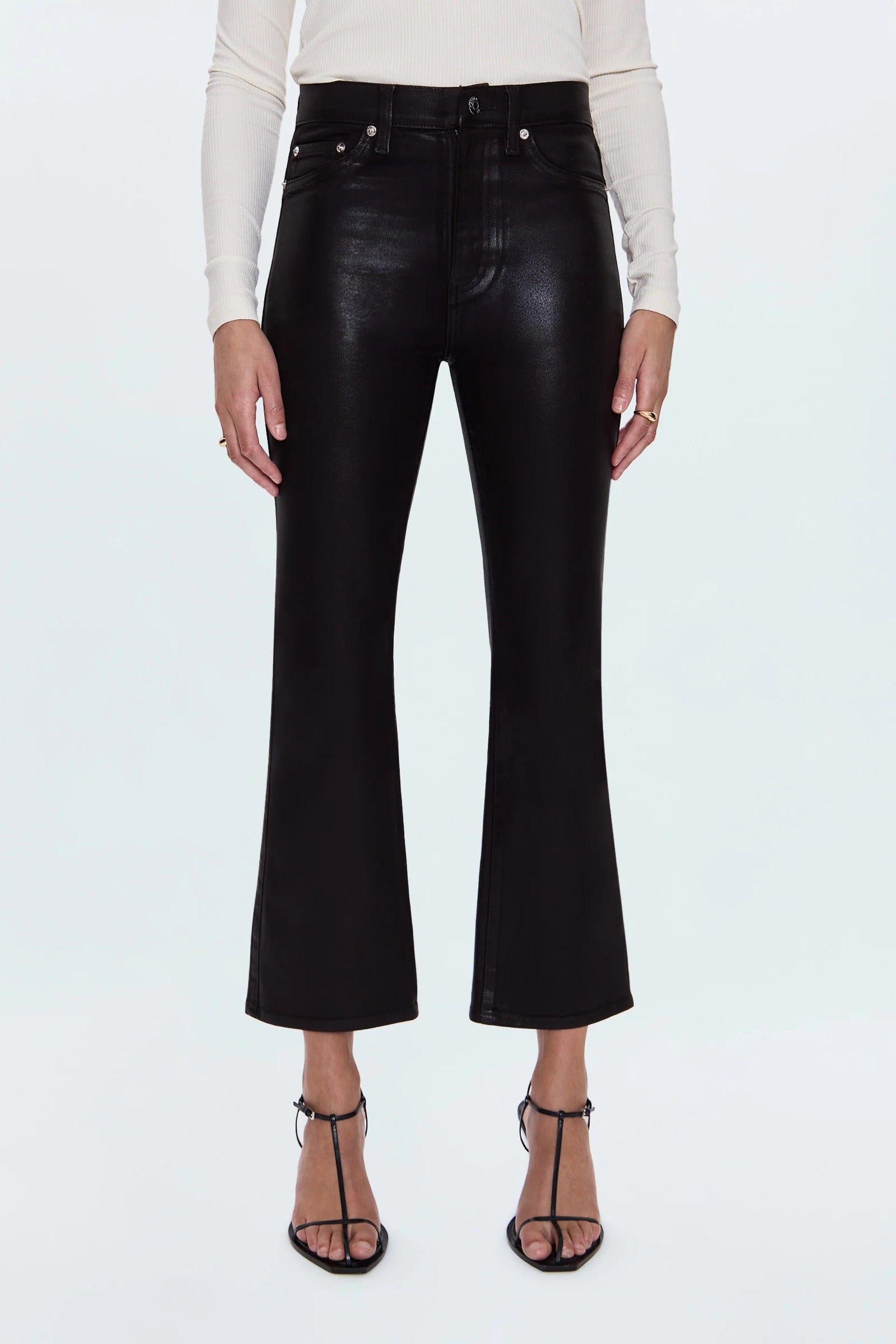 Lennon High Rise Crop Boot Jean - Coated Mocha