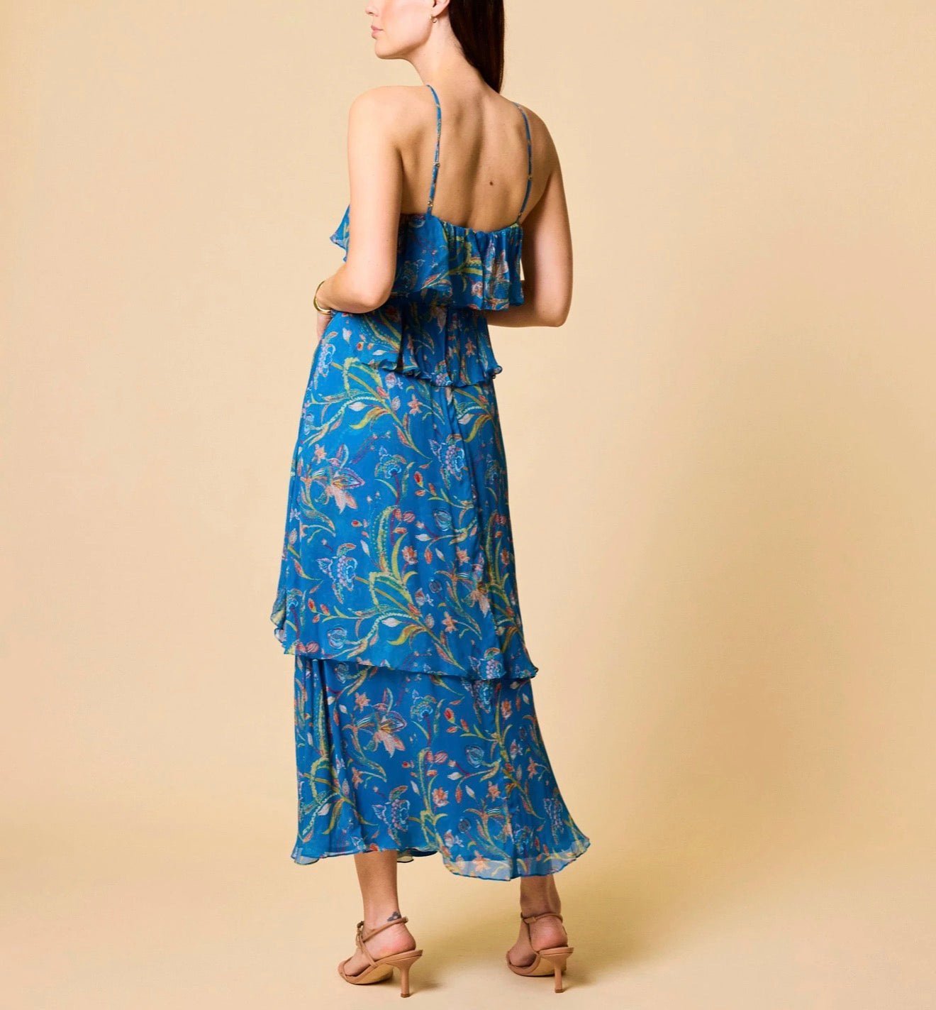 Aphrodite Ankle Dress - Blue Florabella