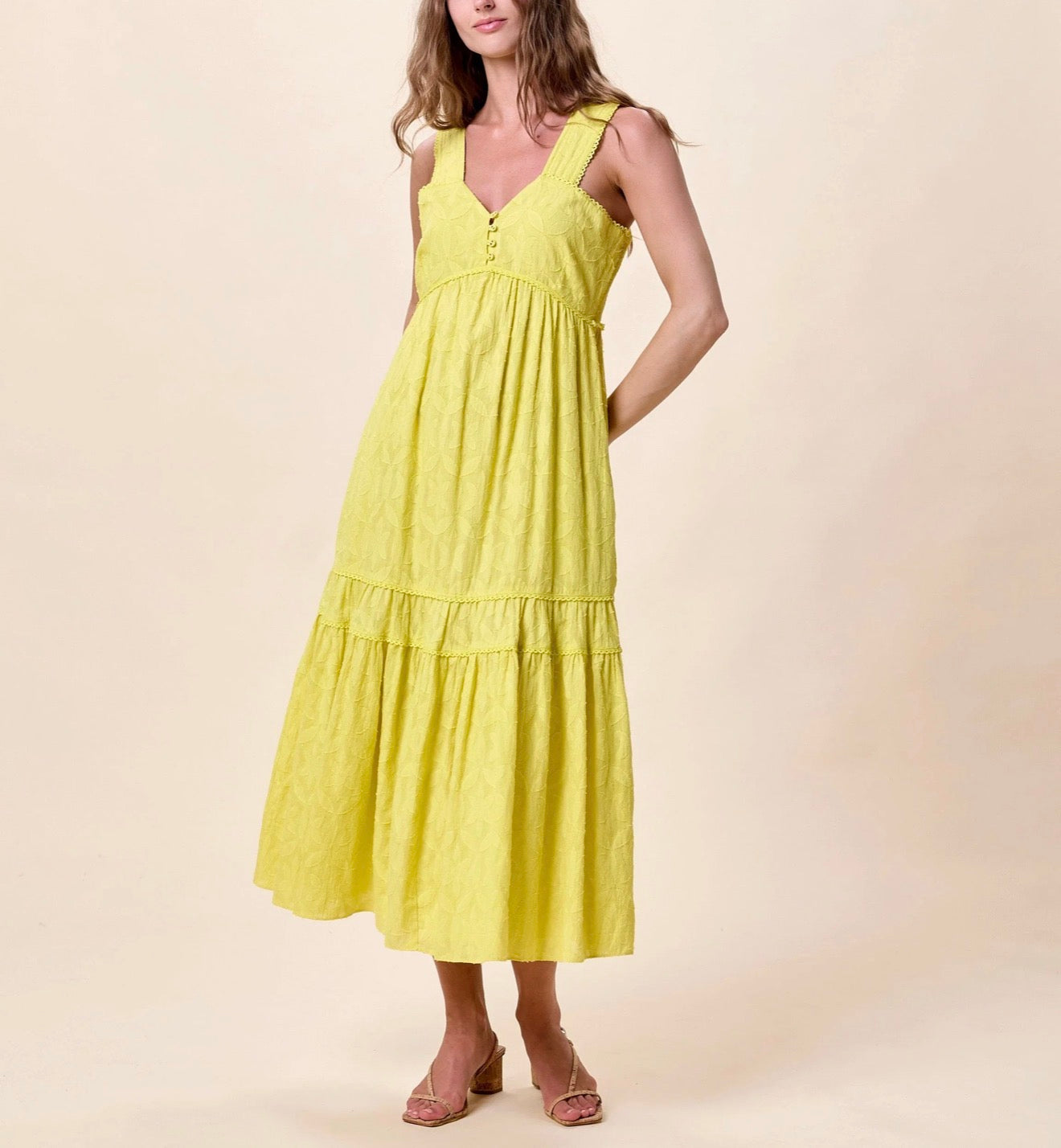 Ivette Midi Dress - Green Sheen