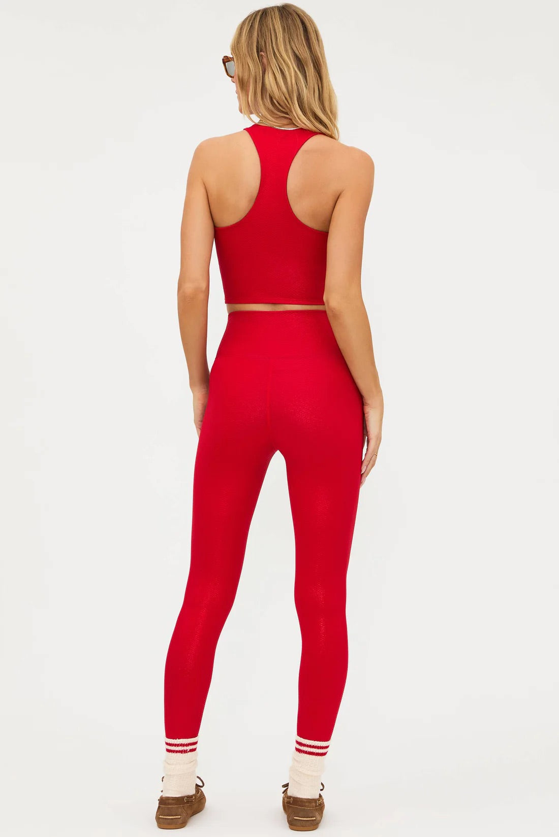 Piper Legging - Red Shine Waffle