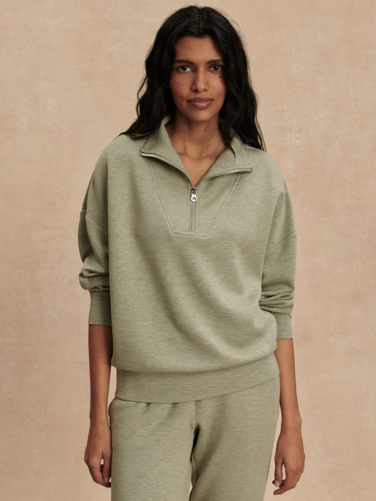 Hawley Half Zip Sweat - Shadow Marl - Shopsisterology