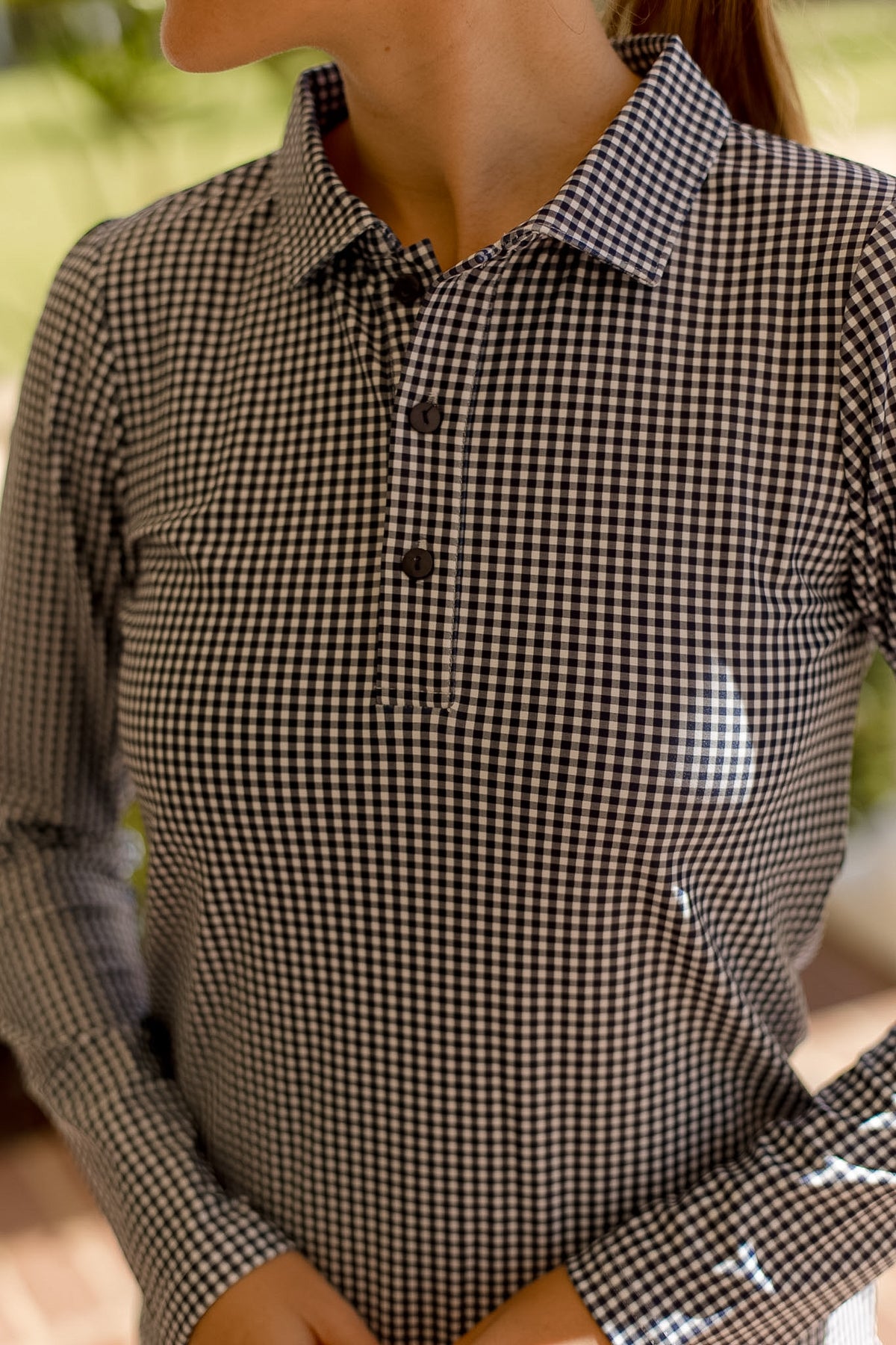 The Jean Polo - Navy Gingham