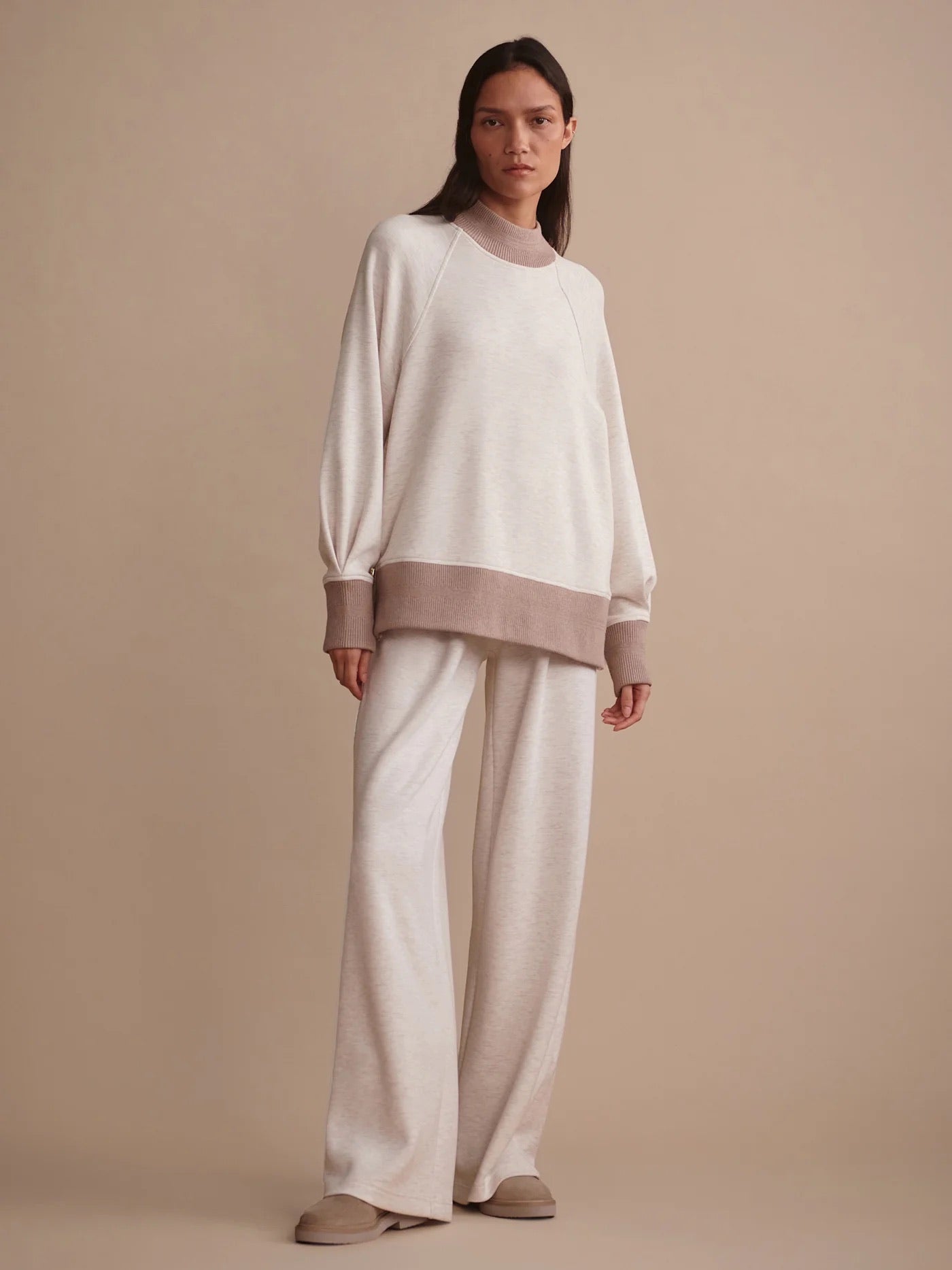 The Extra Wide Leg Pant 29.5 - Ivory Marl