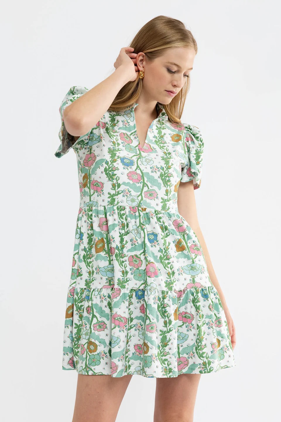 Navy Dress - Handkerchief Bloom
