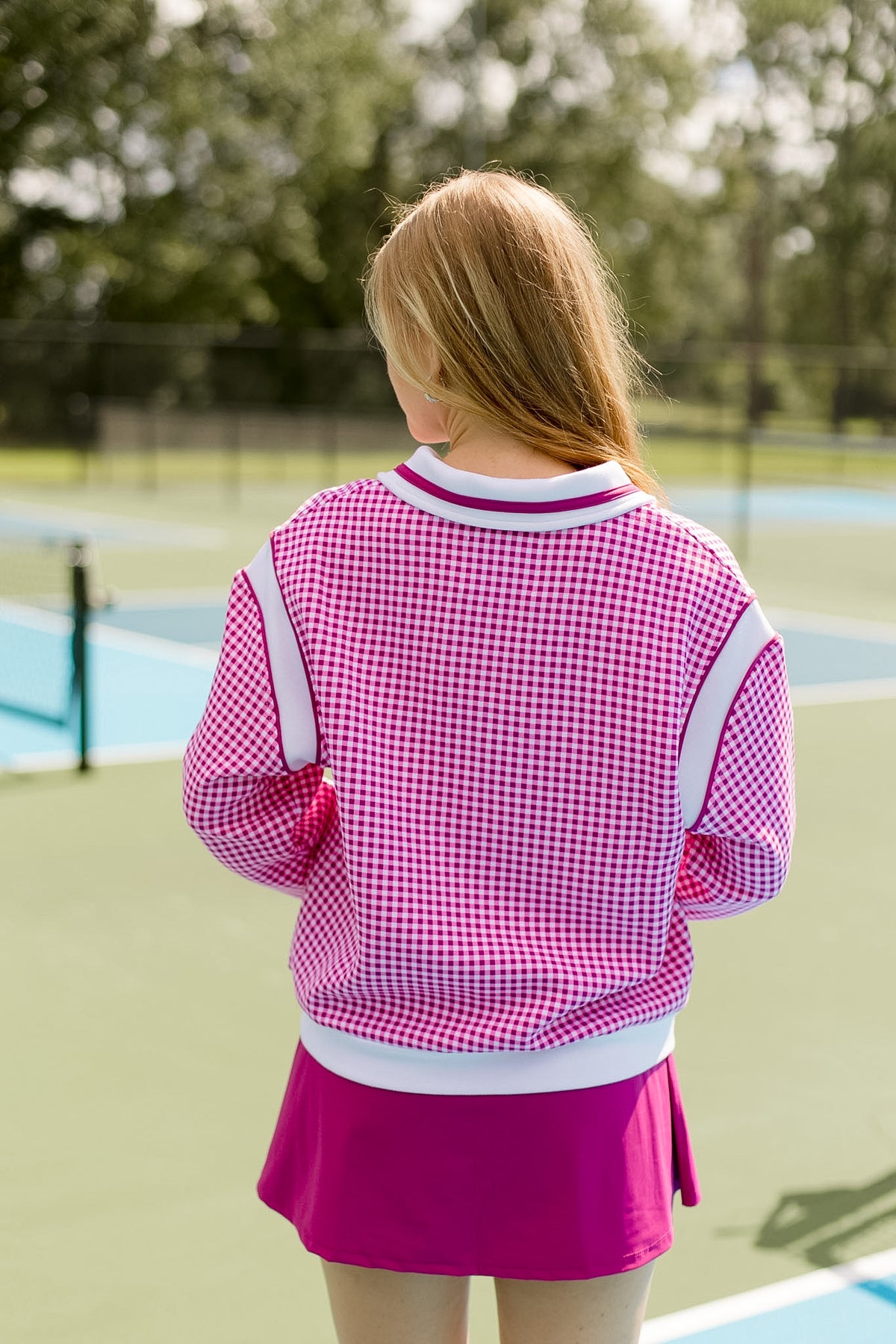 Pitch Rugby Sweatshirt - Plum Gingham