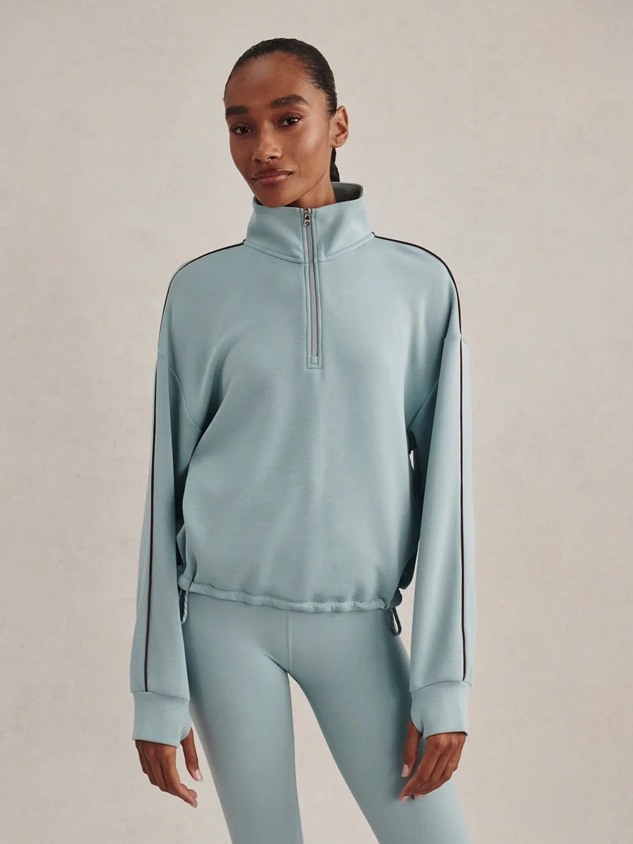 Sian Piped Half Zip Sweat - Tourmaline