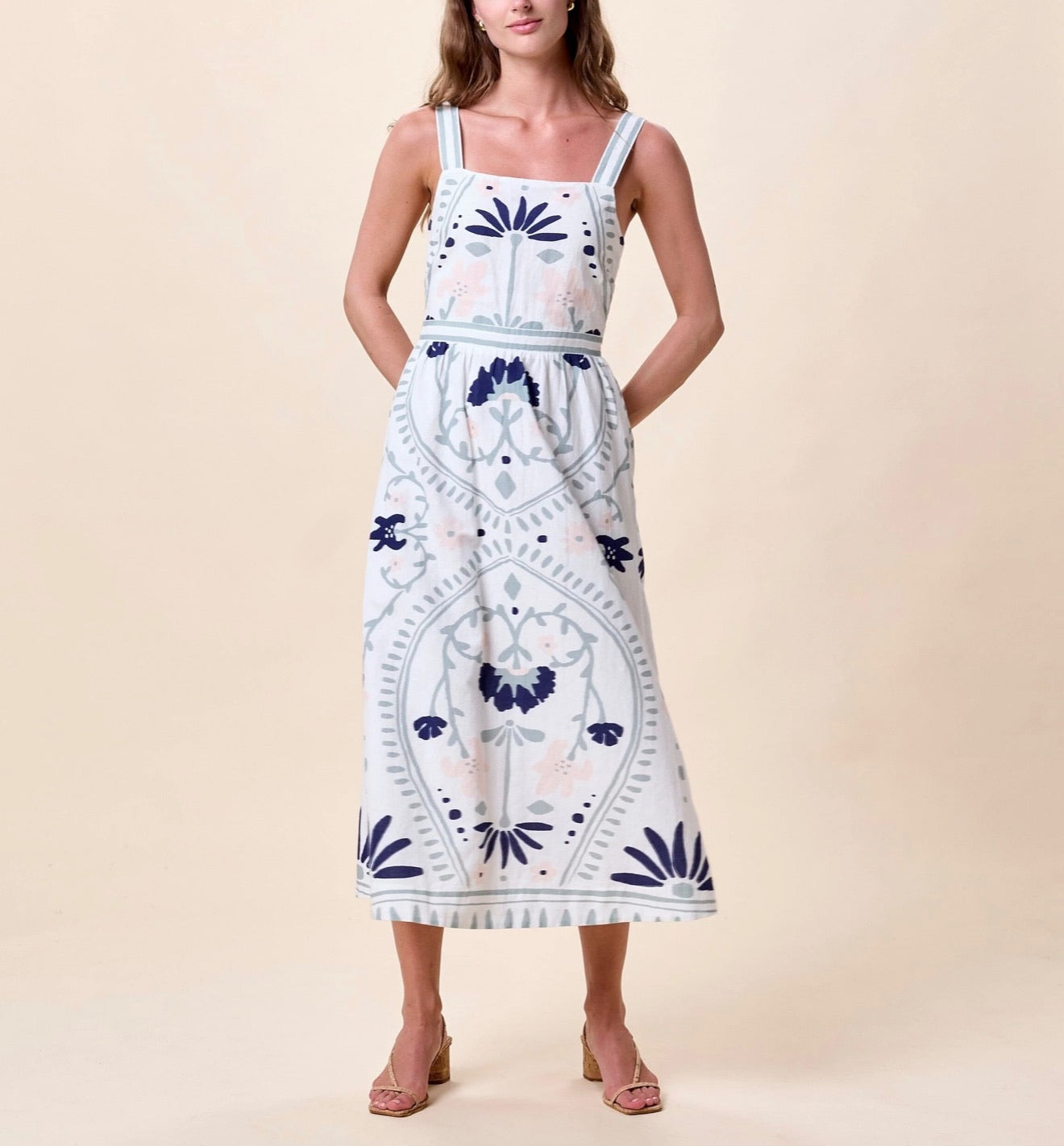Carmen Midi Dress - Liliana Blue Surf