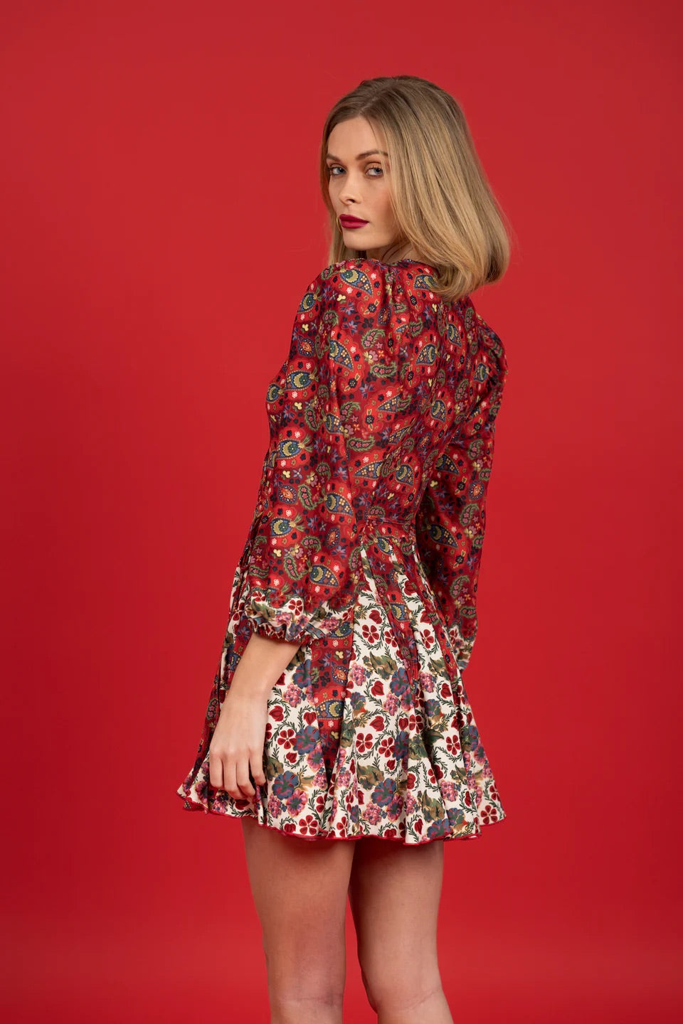 The Sterling Stretch Dress - Nordic Paisley Multi