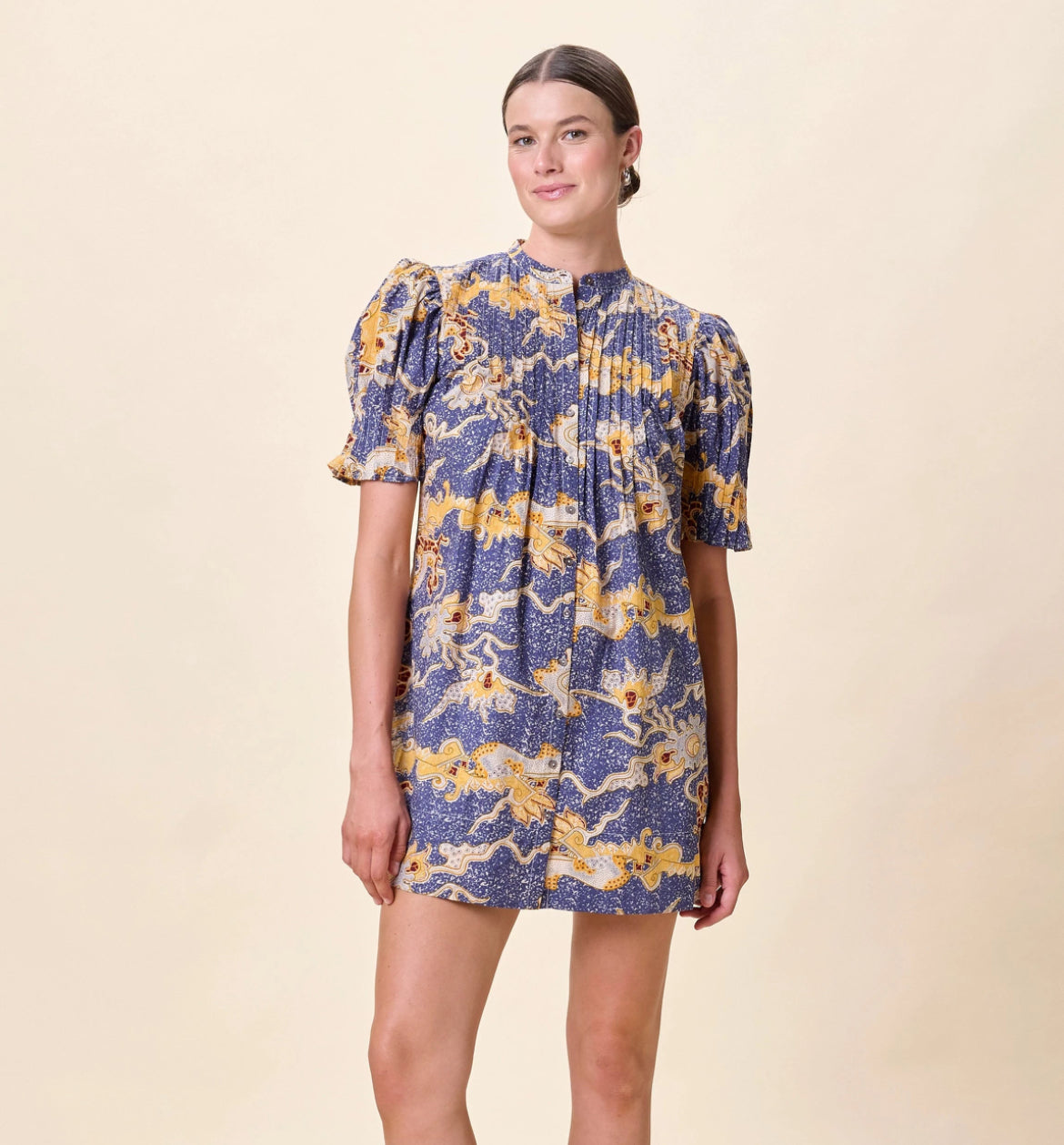 Nadia Mini Dress - Blue Castello