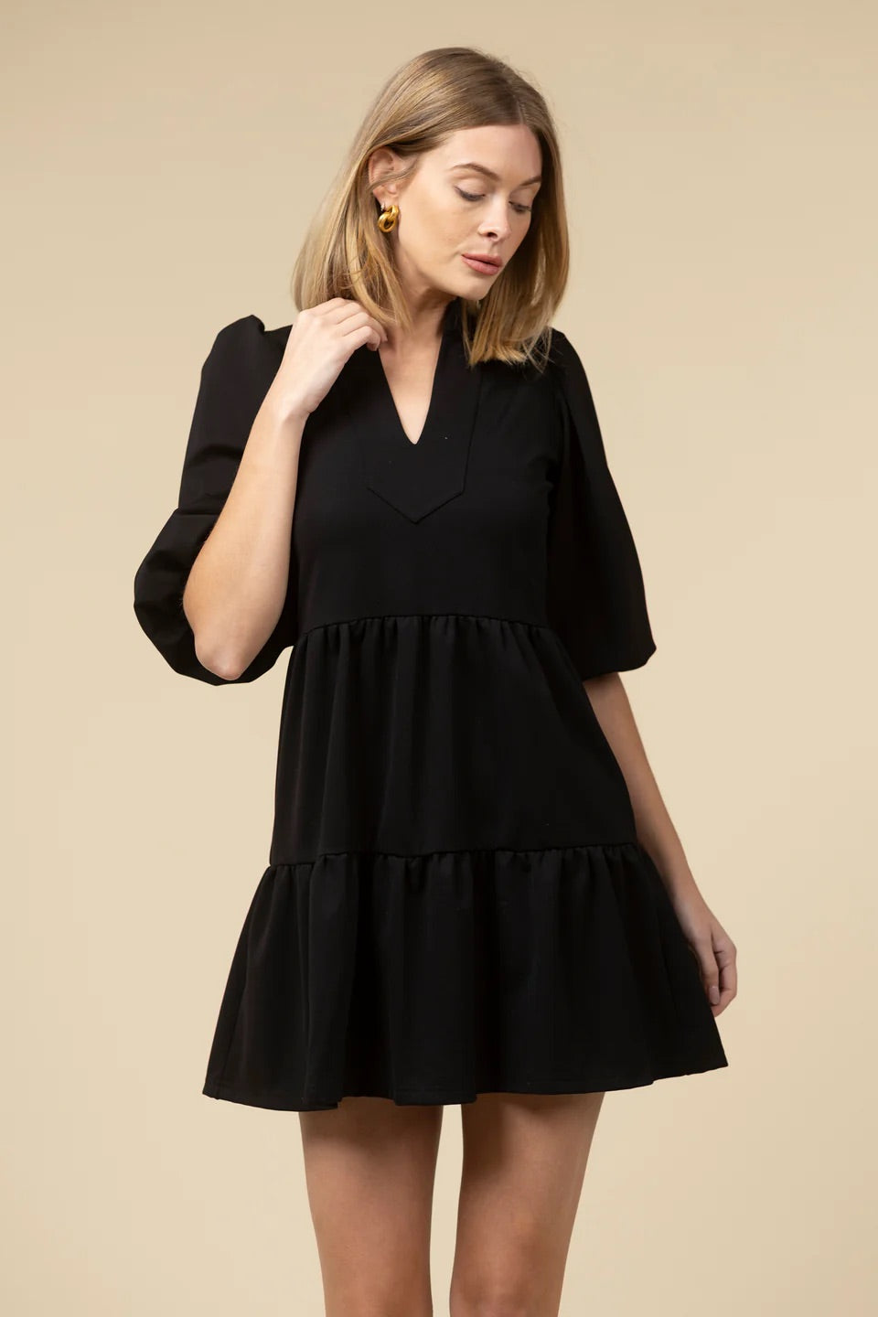 The Tory Ponte Mini Dress - Black
