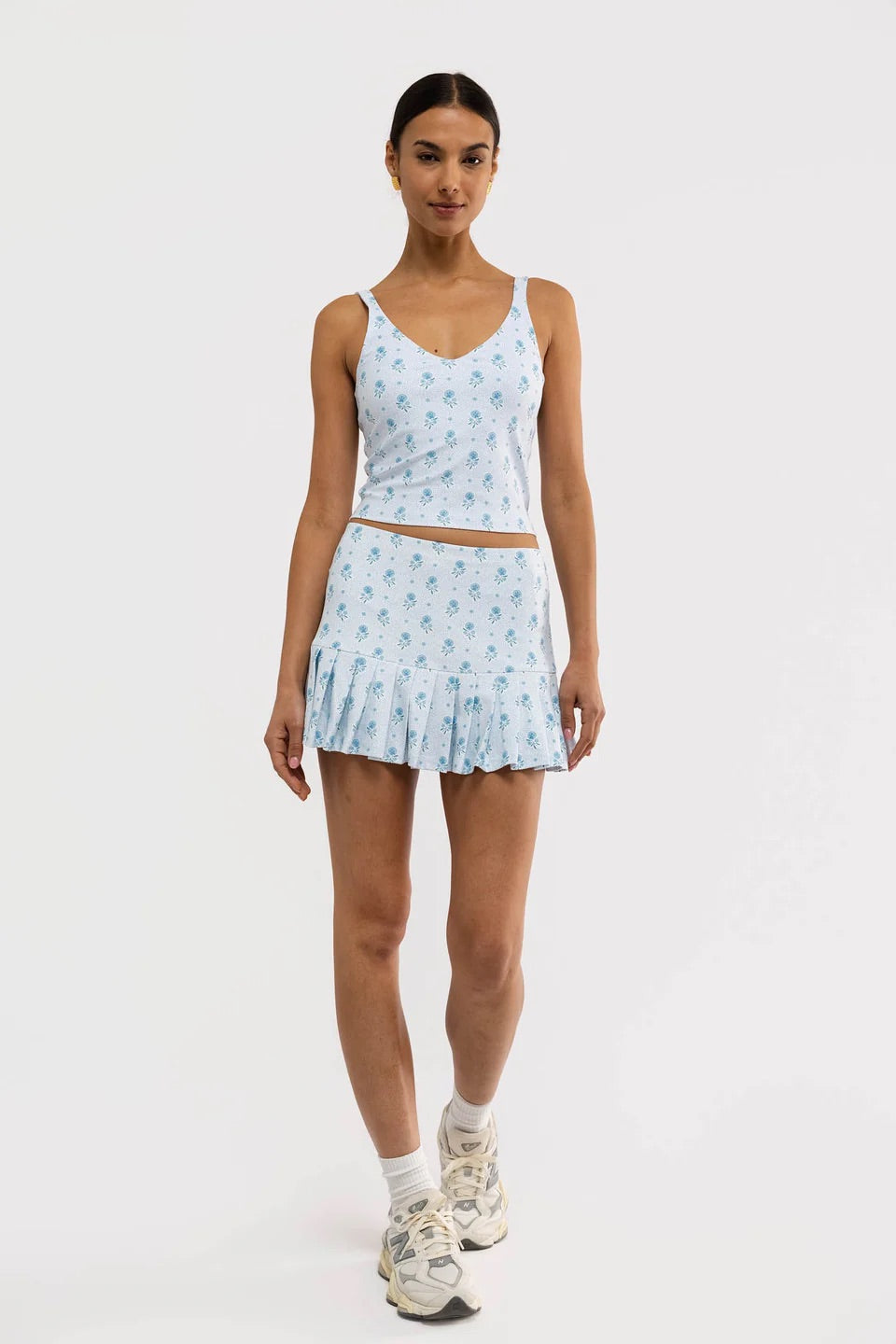 The Soline Tank - Blue Dot Floral