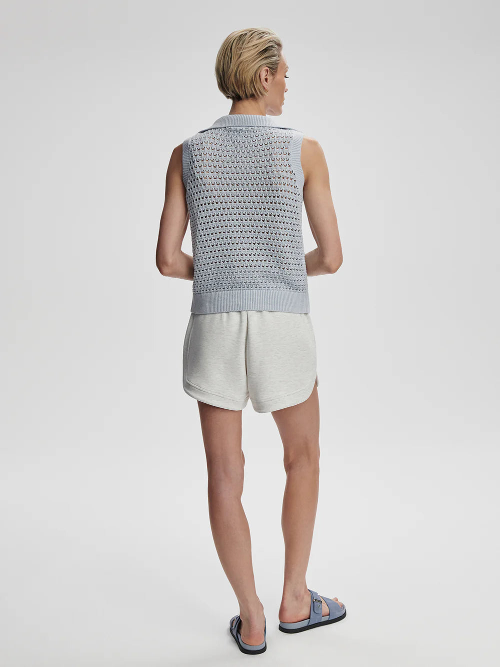 Bains Half Zip Tank - Plein Blue