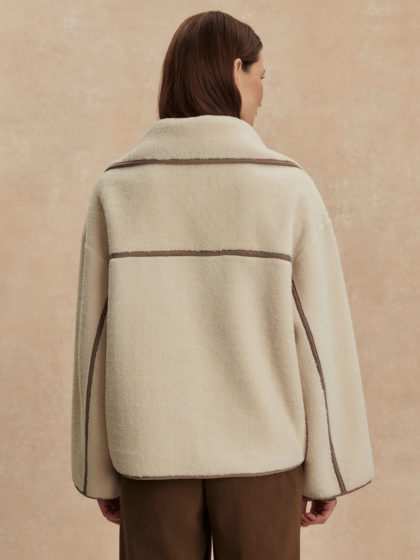 Romane Boxy Sherpa Jacket - Sandshell