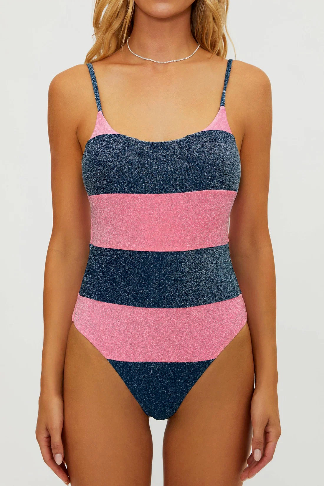 BEACHRIOT Calista One Piece swimsuit with seashell shine colorblock design, featuring vibrant colors and a sleek, fitted style.