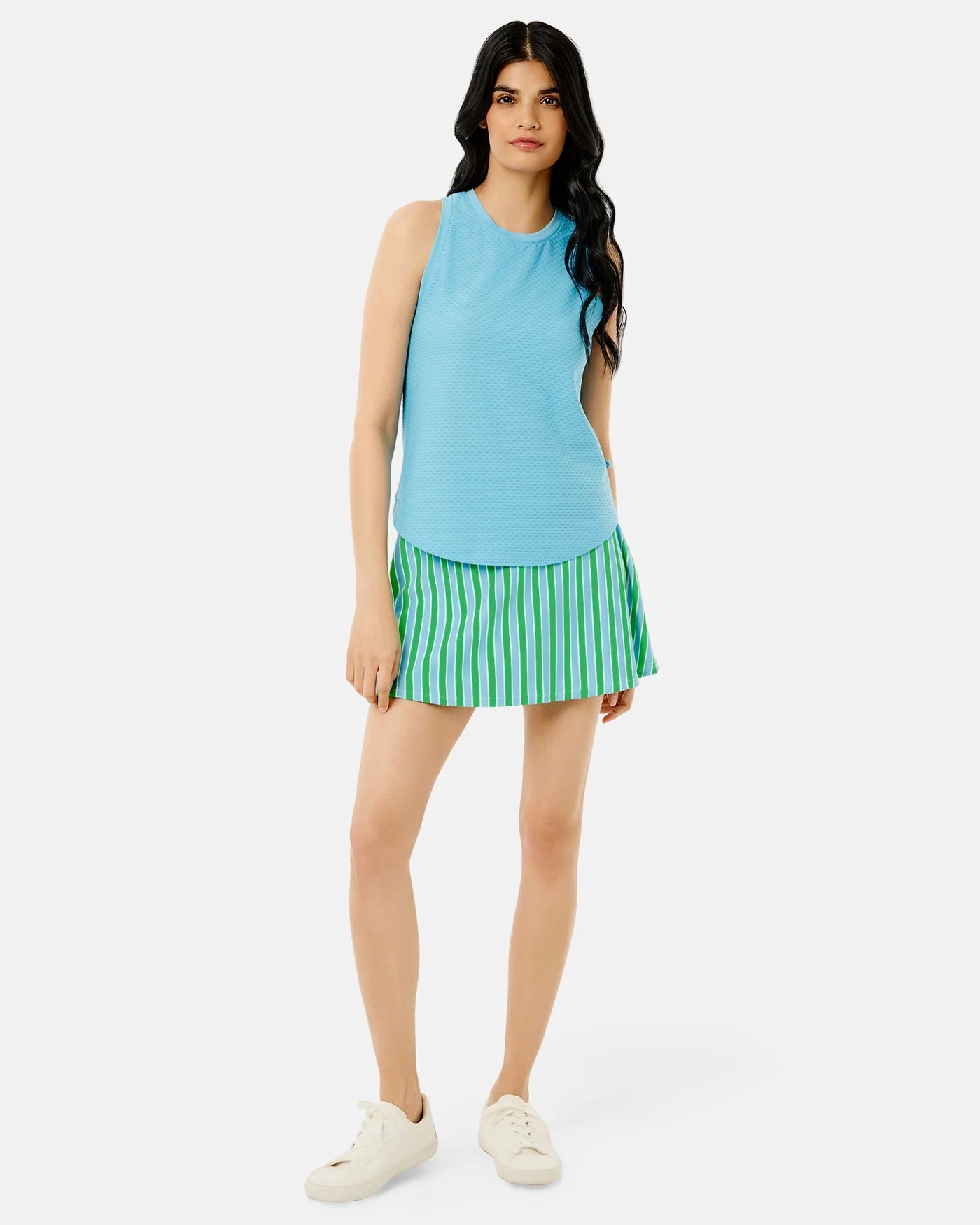 Addison Bay Everyday Tank in vintage blue, soft sleeveless top with a relaxed fit and round neckline for casual wear.