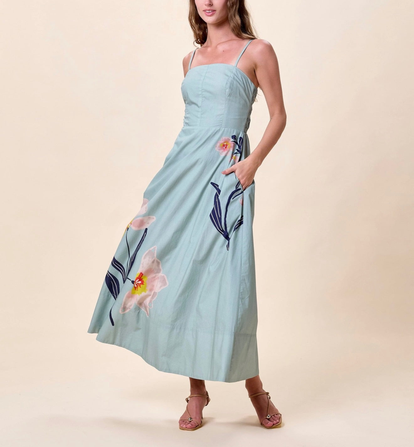 Riley Ankle Dress - Moresco Blue Surf