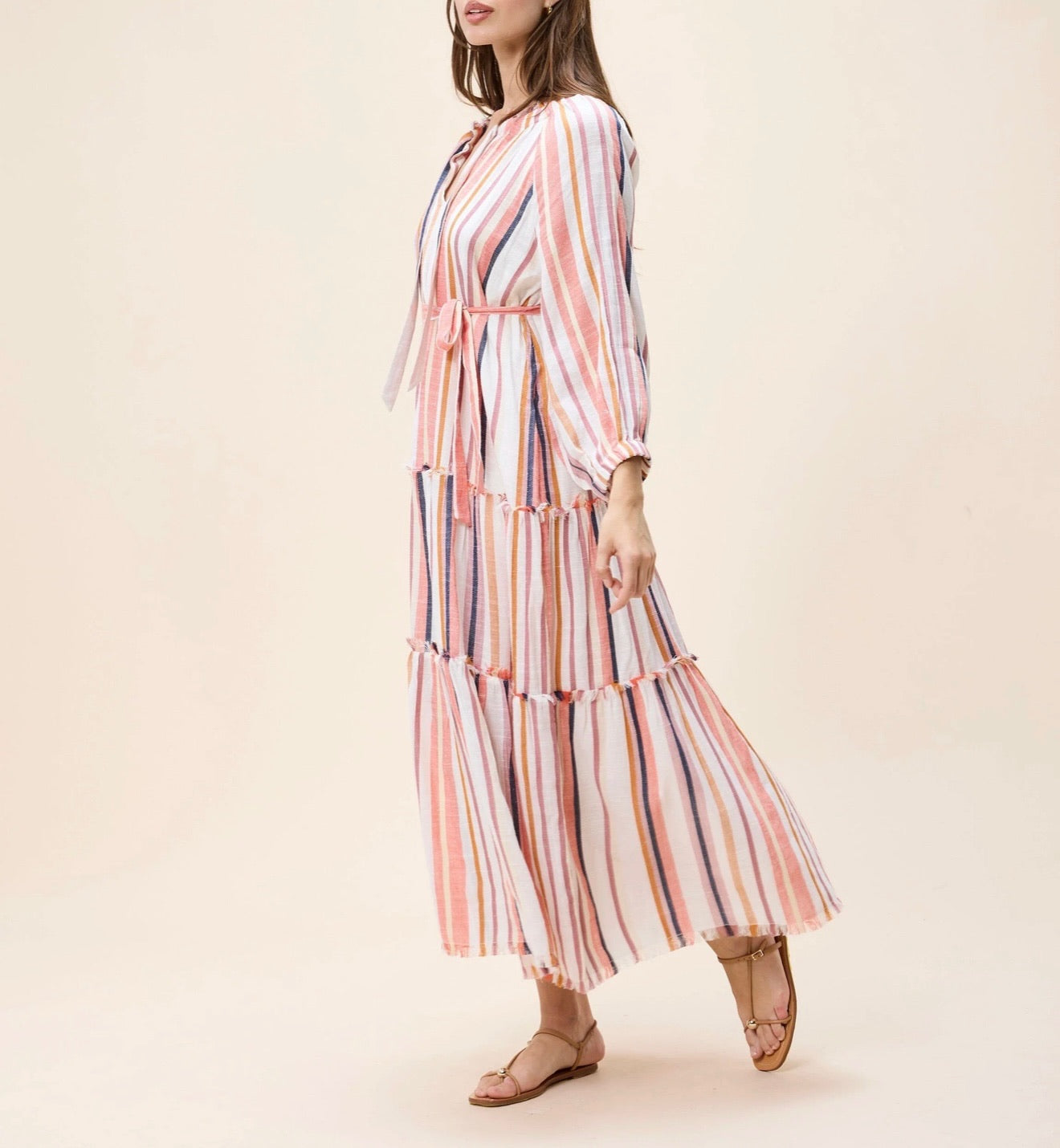 Wisteria Midi Dress - Ivory Multi