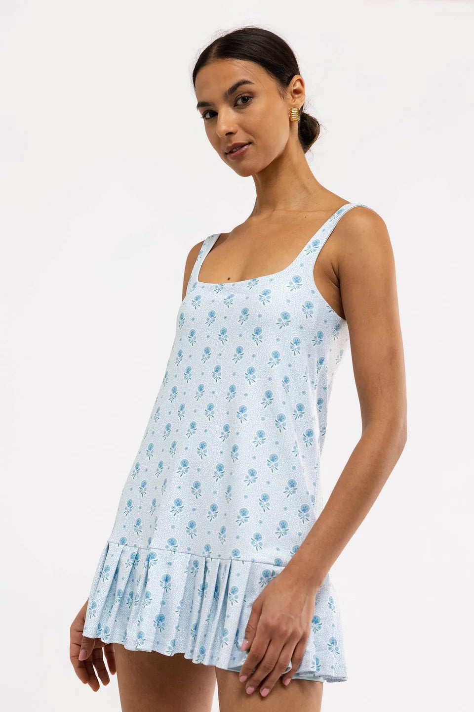 The Lucille Dress - Blue Dot Floral