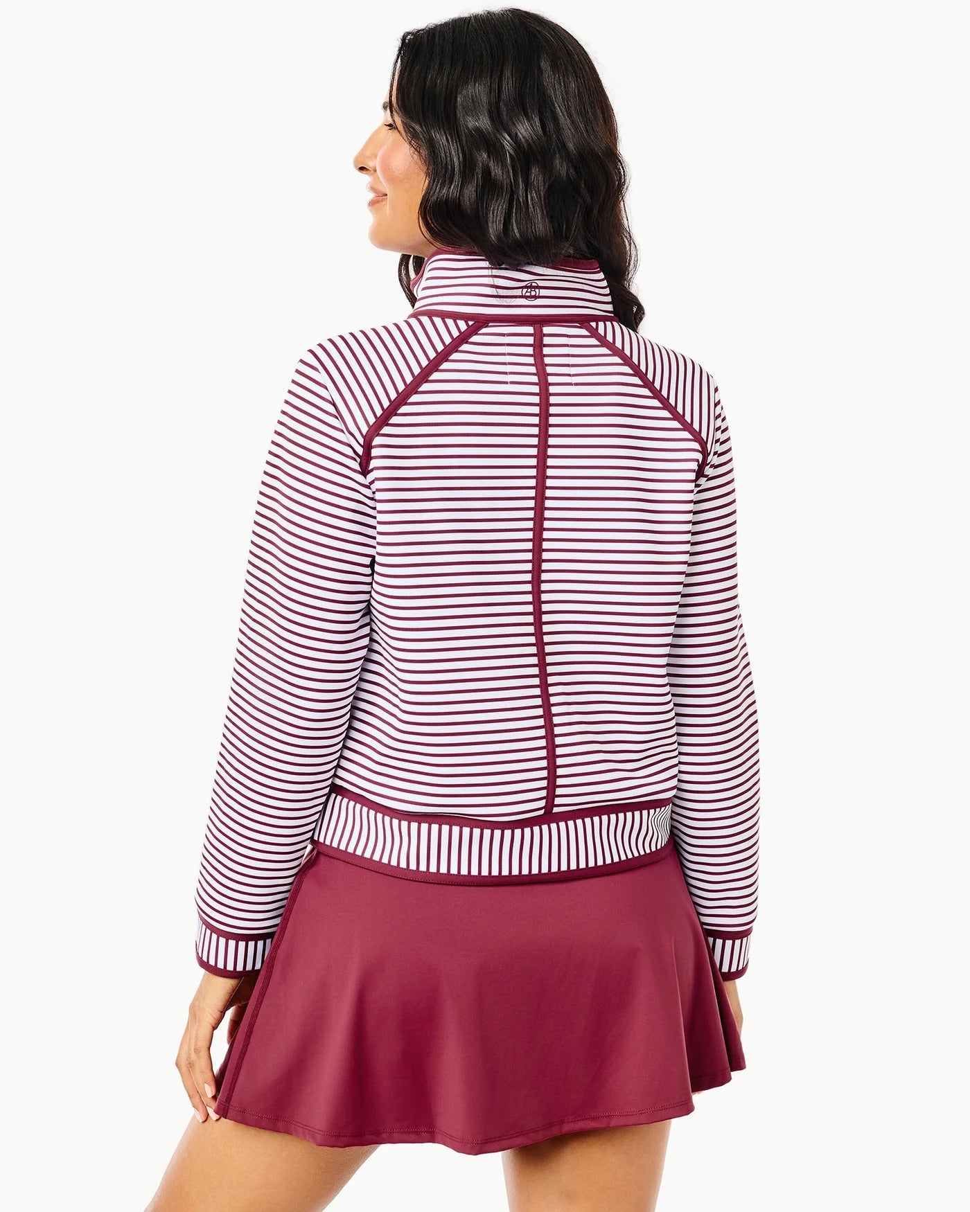 Bainbridge Quarter Zip - White/Lacquer Stripe