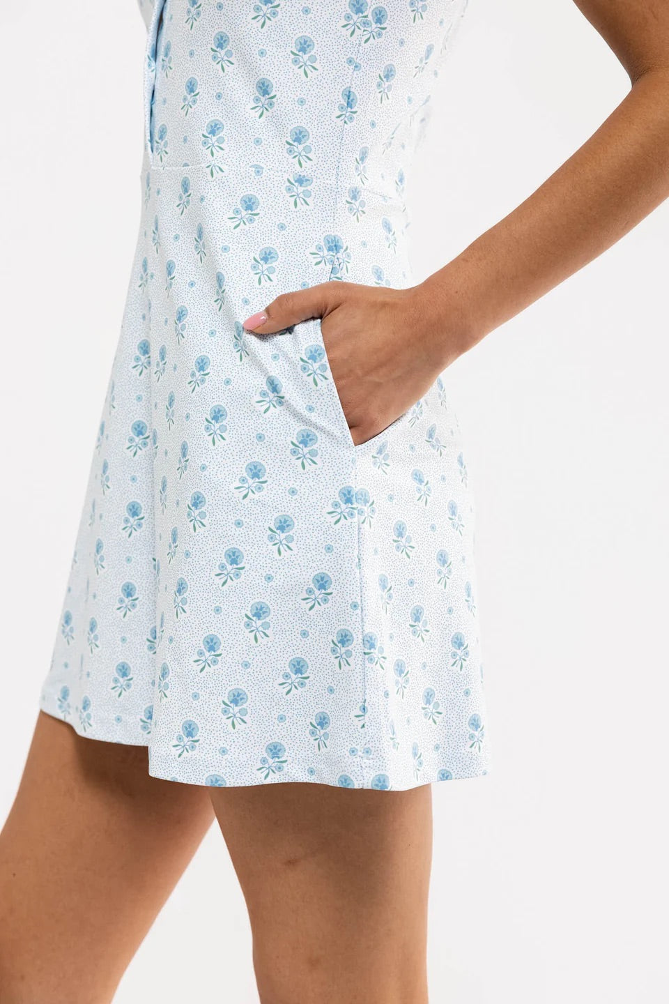 The Hedy Dress - Blue Dot Floral