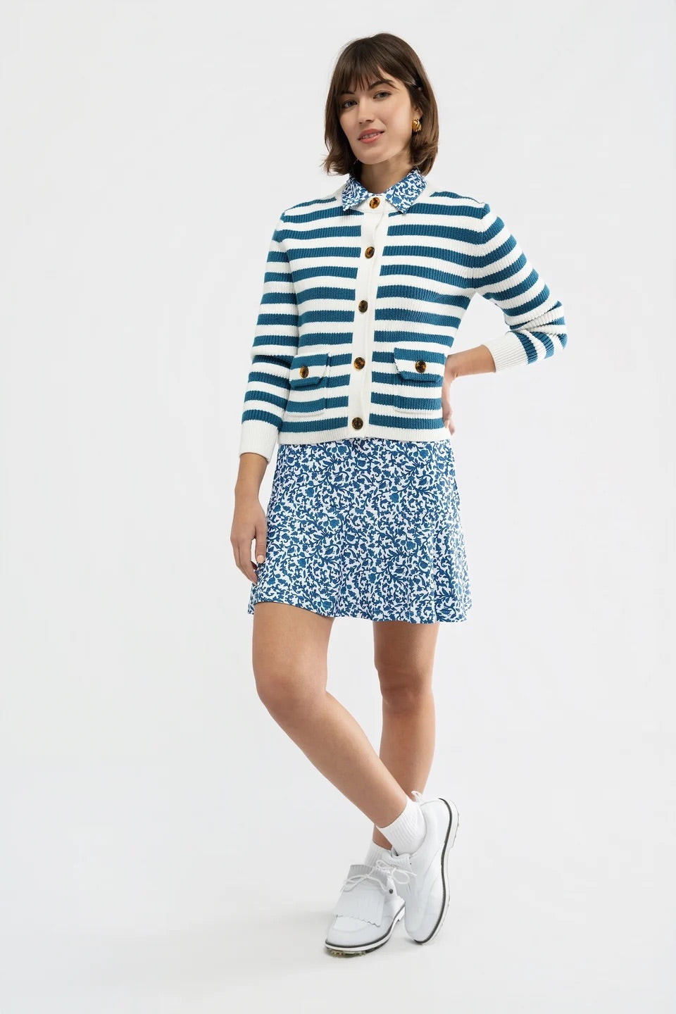 The Laurel Sweater - Porcelain/Cream Stripe