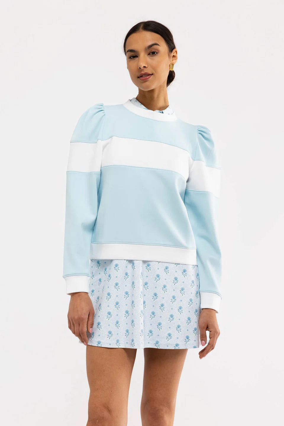 The Peggy Sweatshirt - White/Seasalt Stripe