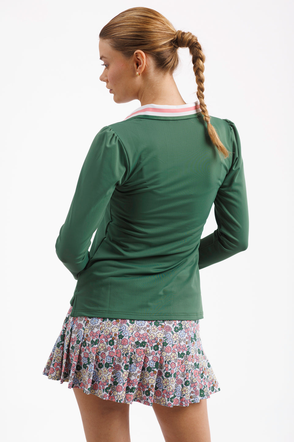 The Jean Top - Boxwood/Macaroon/White