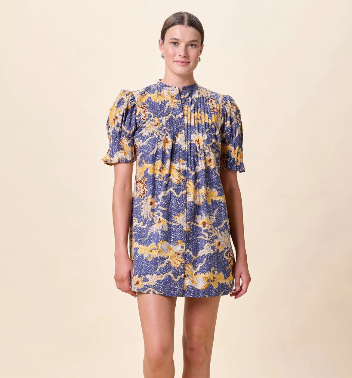Nadia Mini Dress - Blue Castello X-Small Nadia Mini Dress - Blue Castello X-Small
