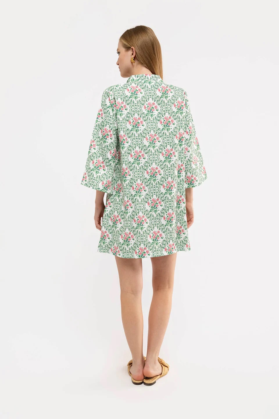 Smith & Quinn Phoebe Dress in Botanist Bloom print, featuring a flowy silhouette and vibrant floral pattern.