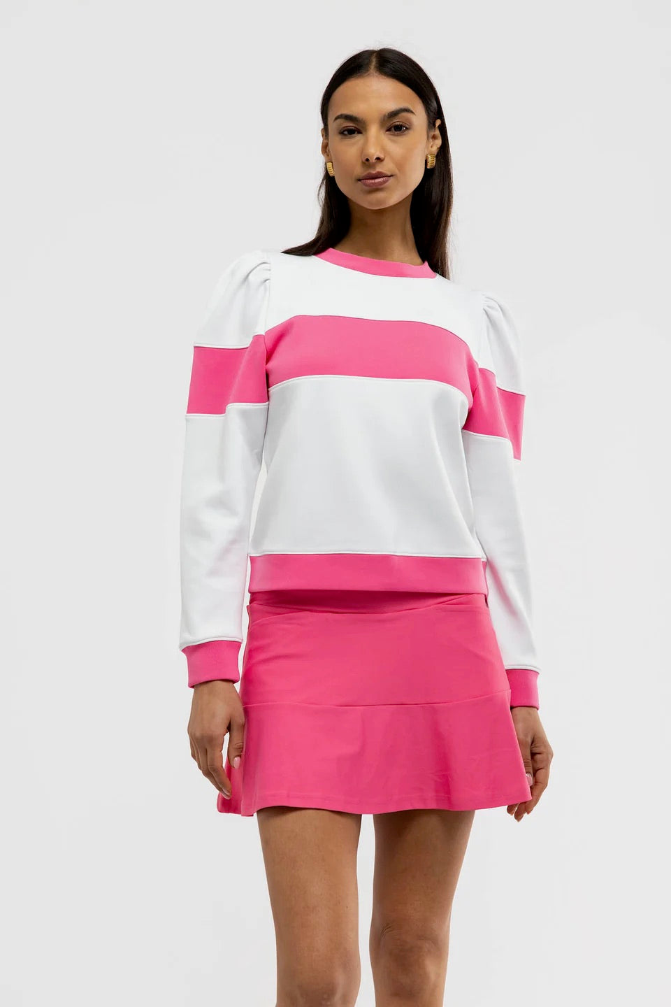 The Peggy Sweatshirt - White/Rose