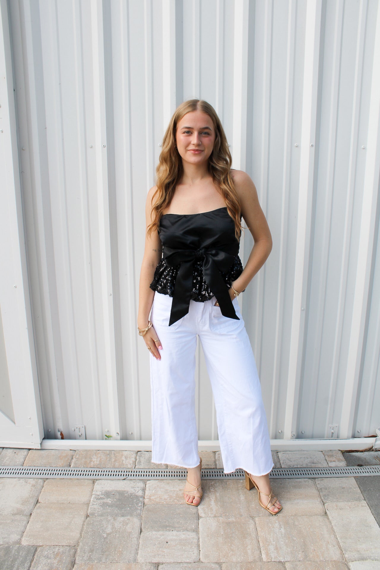 The Sleigh Strapless Top
