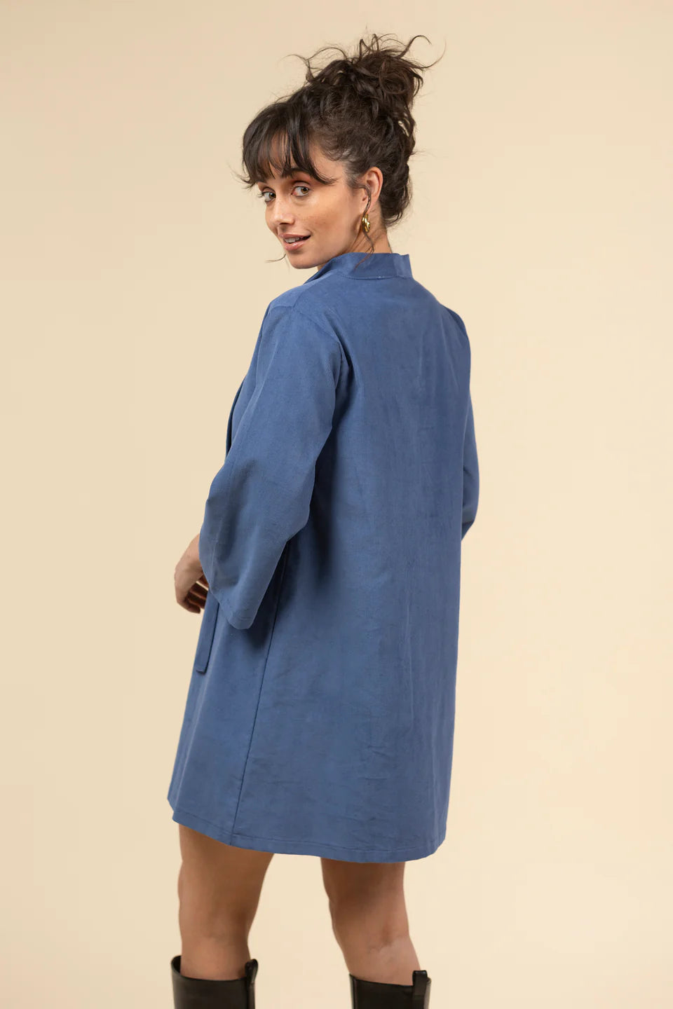 The Phoebe Corduroy Dress - Jean Blue