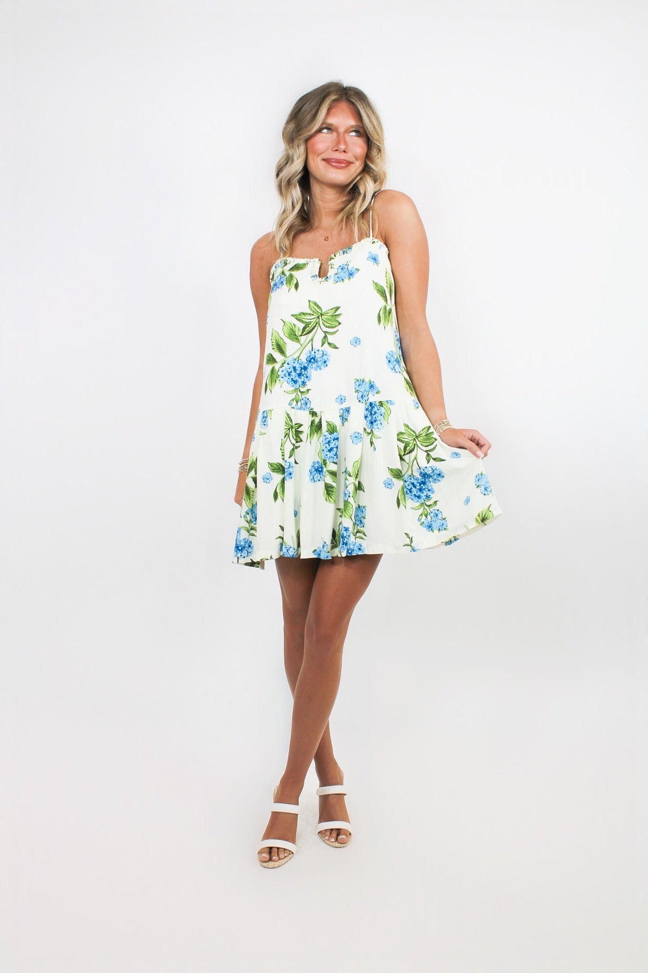 Hydrangea Blooms Mini Dress