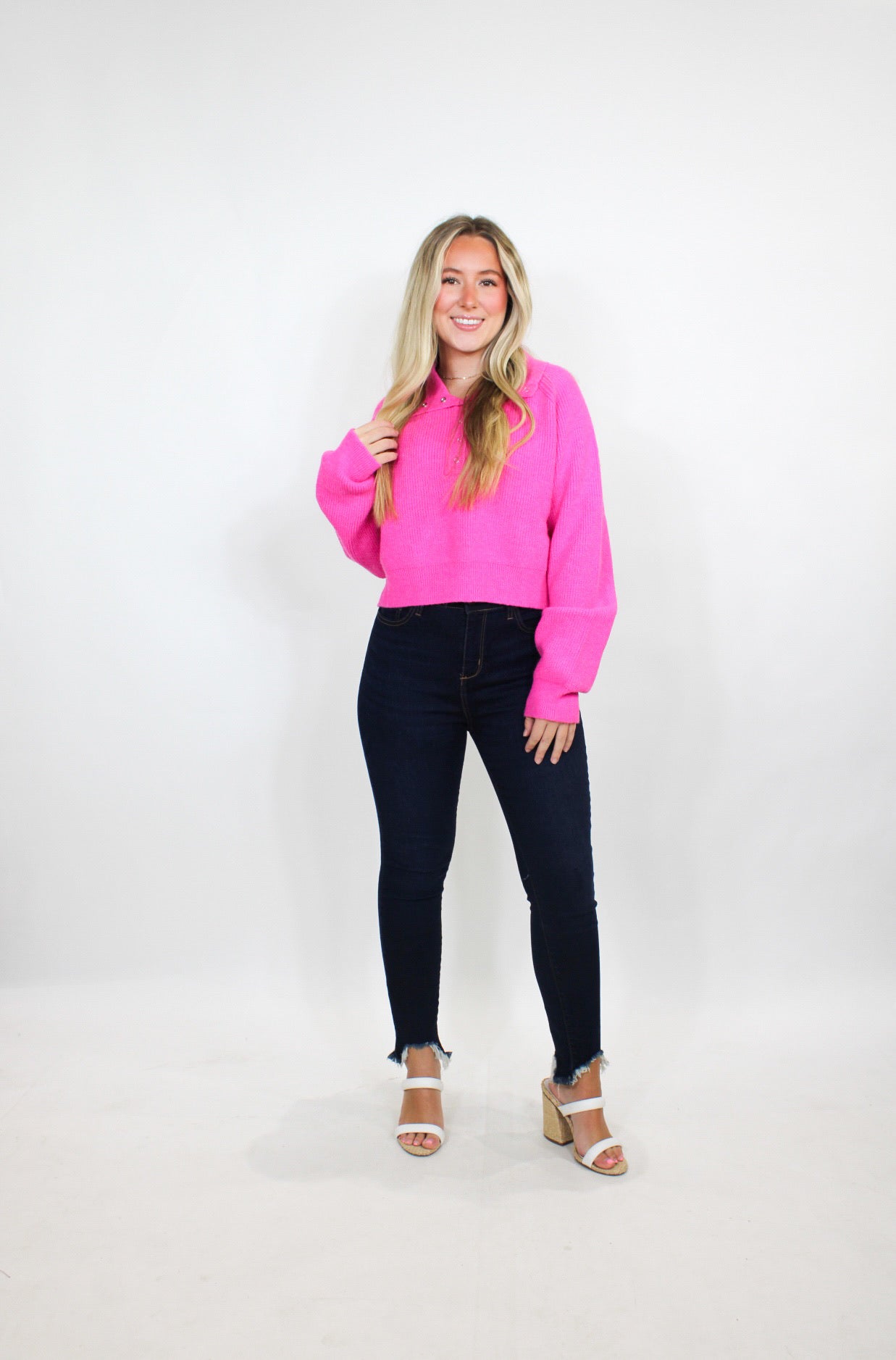 Pink Hottie Cropped Sweater