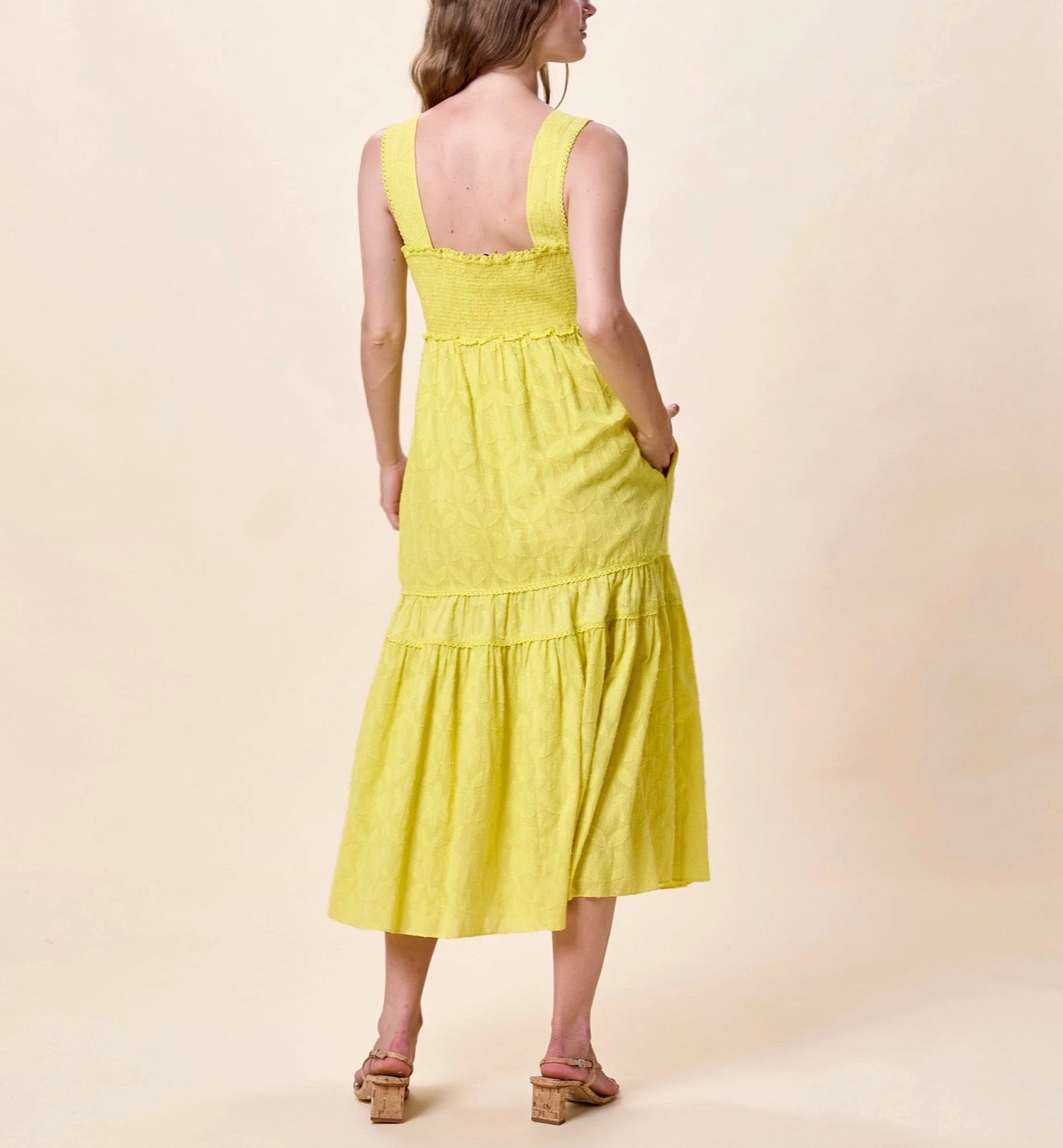 Ivette Midi Dress - Green Sheen