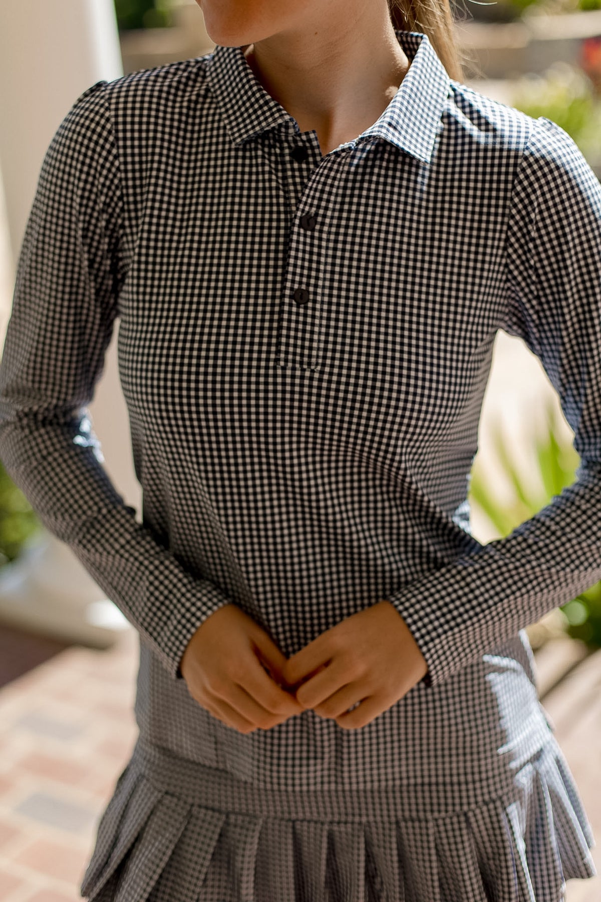 The Jean Polo - Navy Gingham