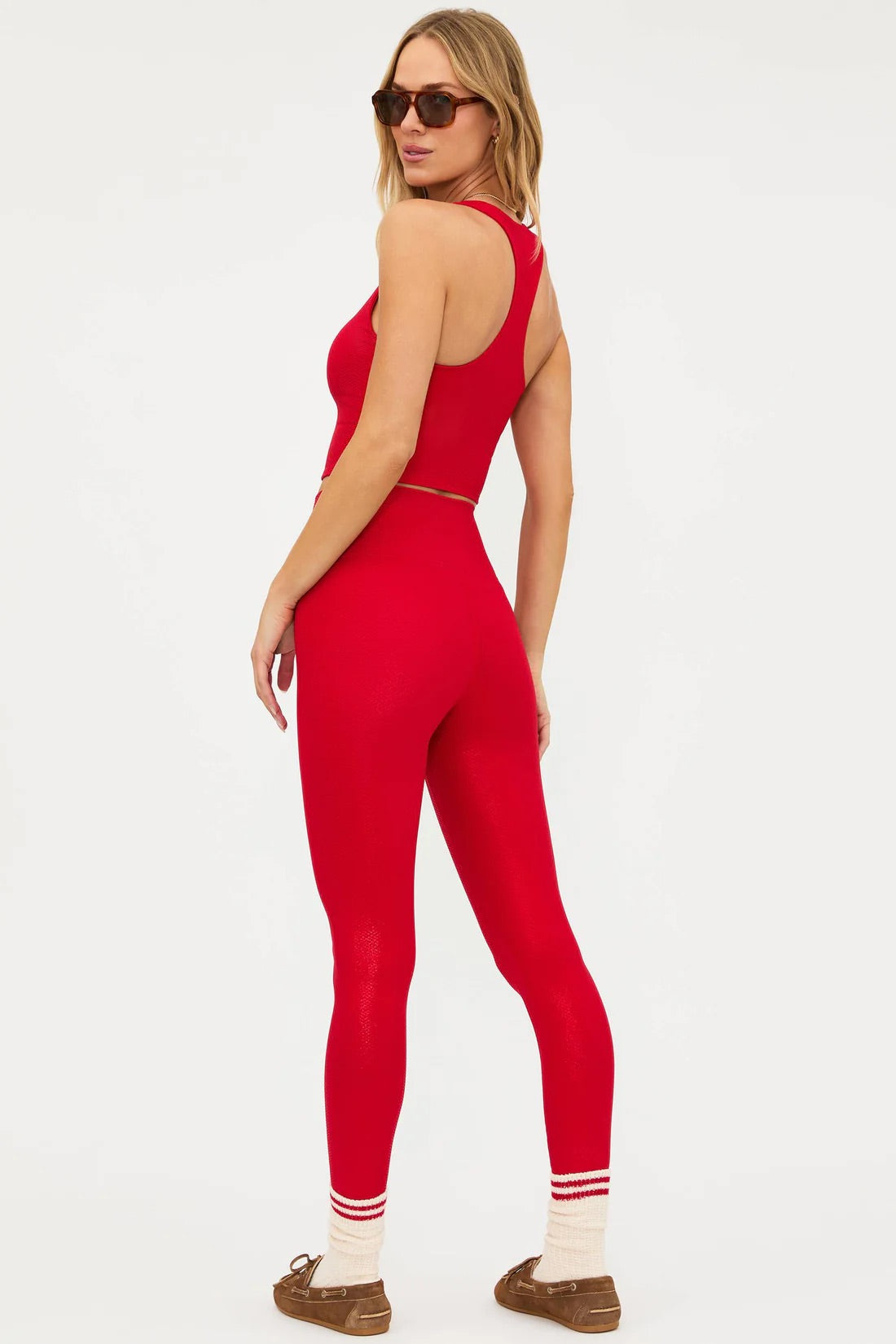 Piper Legging - Red Shine Waffle