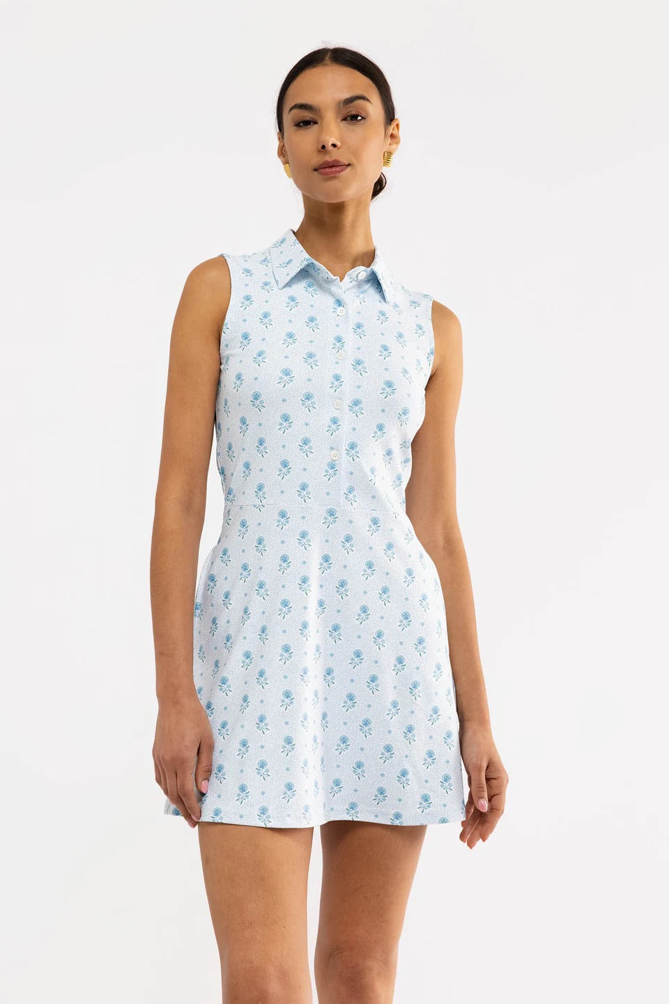 The Hedy Dress - Blue Dot Floral