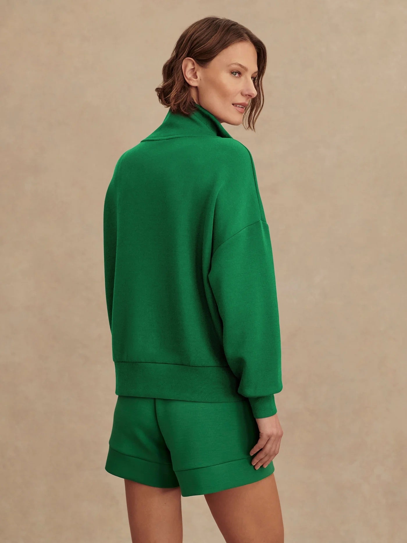 Hawley Half Zip Sweat- Verdant Green