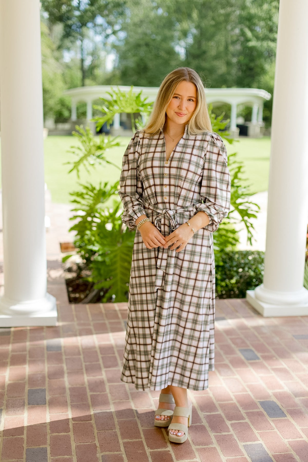 Vivian Dress - Oak Plaid