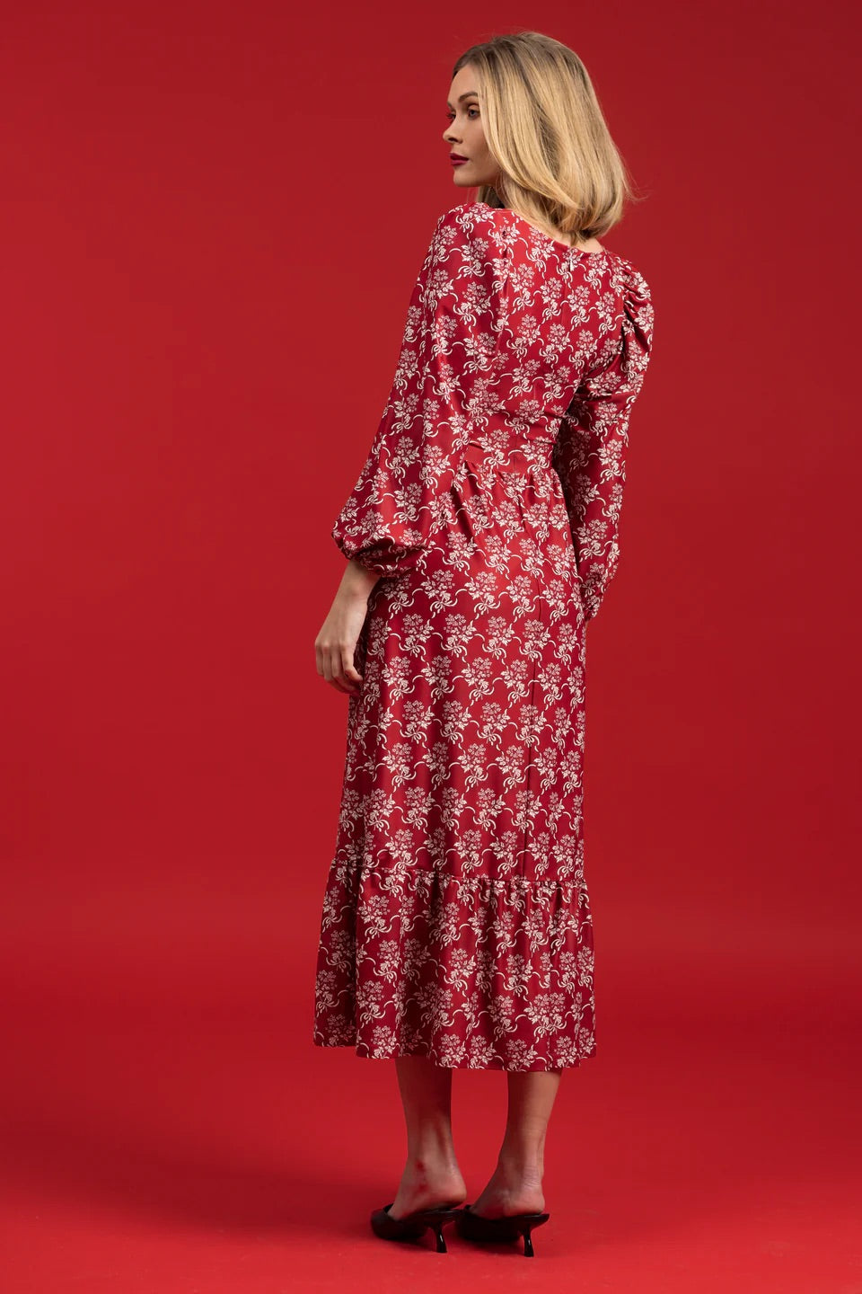 The Natalie Dress - Ribbon Bouquet Red
