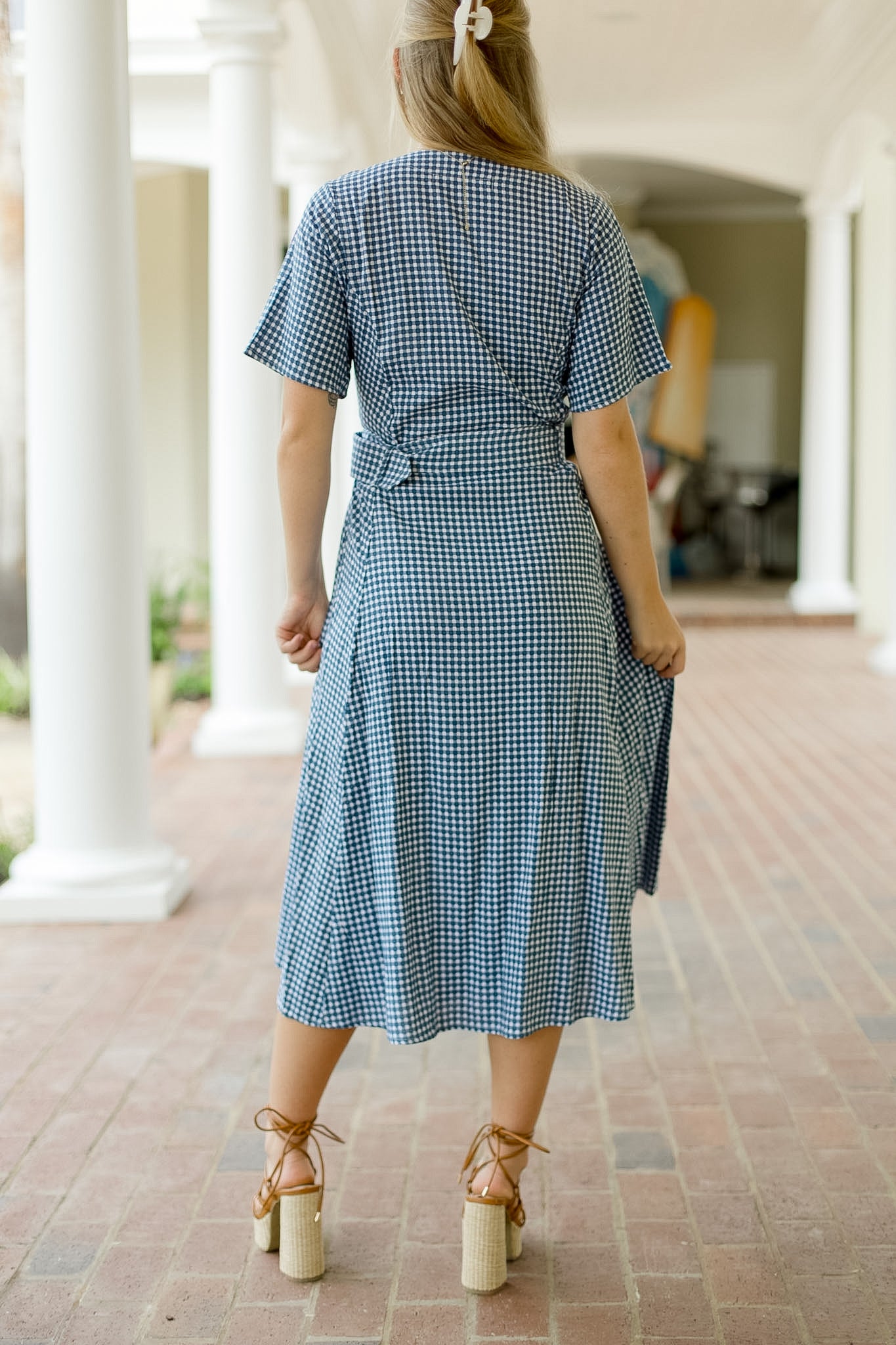 Aviana Dress - Gingham Denim