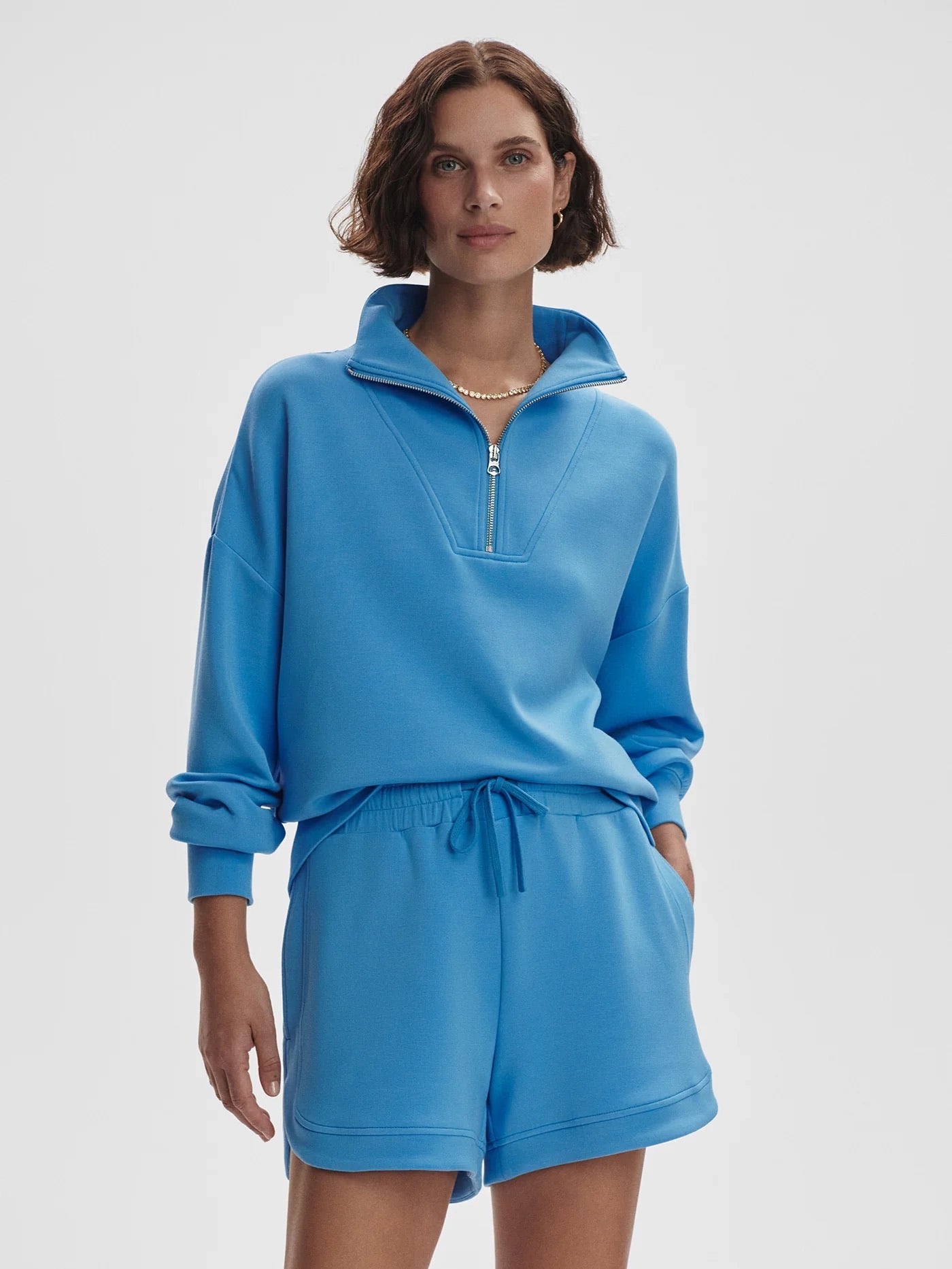 Hawley Half Zip Sweat- Azure Blue