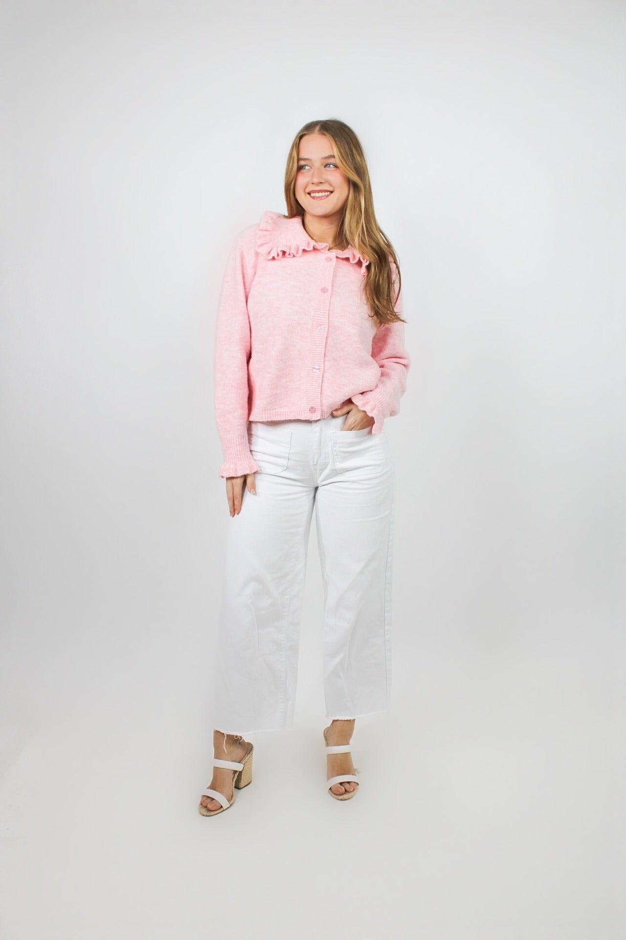 The Blush Ruffle Knit Top