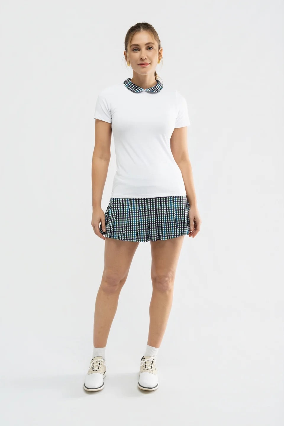 The Belle Polo - White/English Gingham