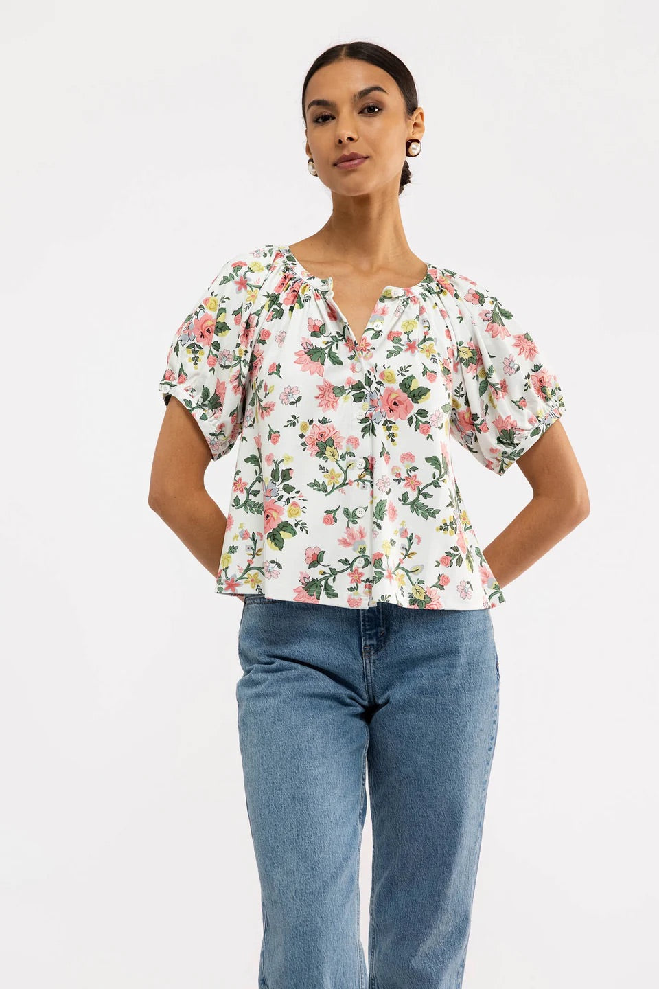 Imogen Top - Chantilly Garden