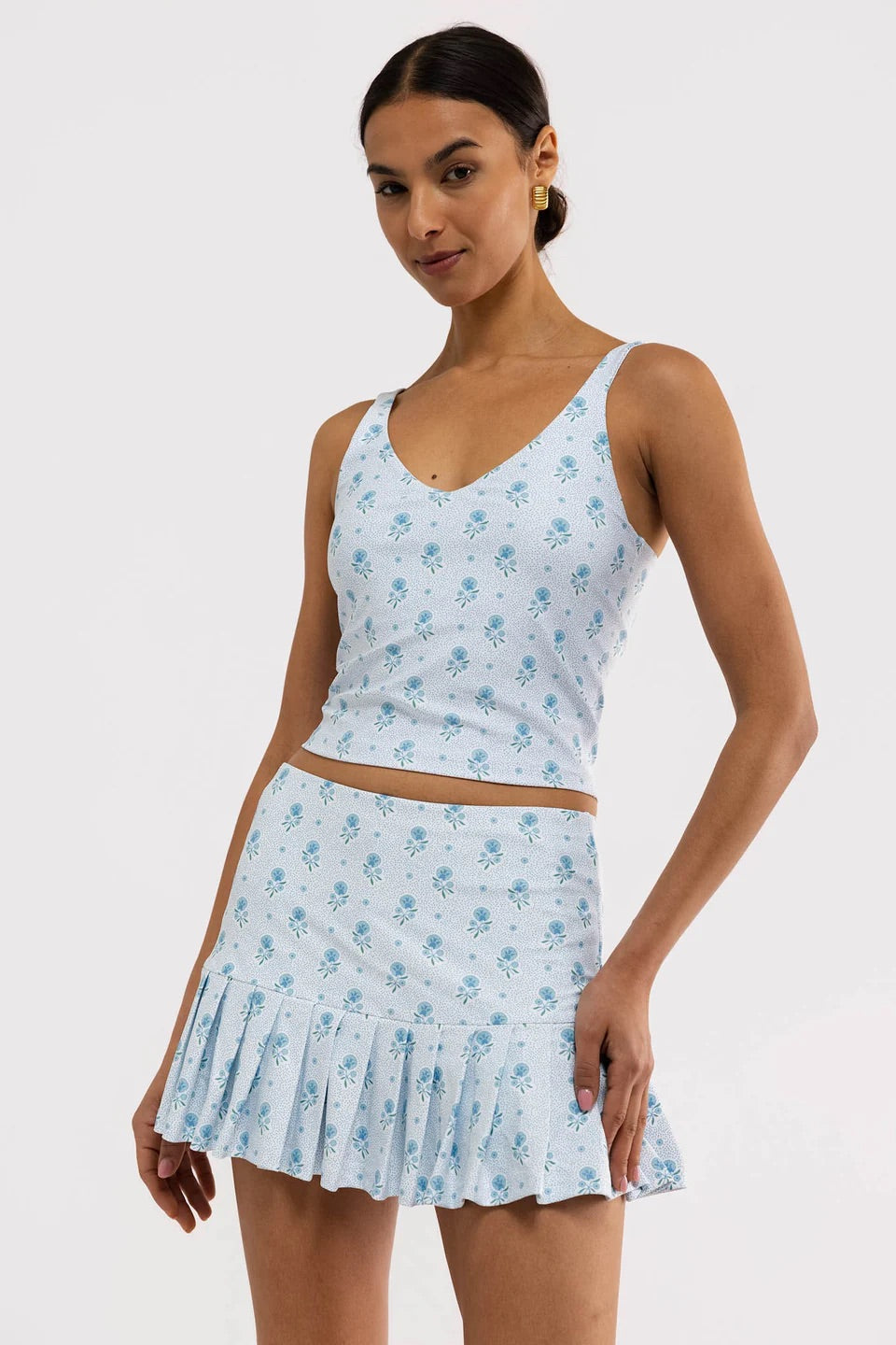 The Soline Tank - Blue Dot Floral