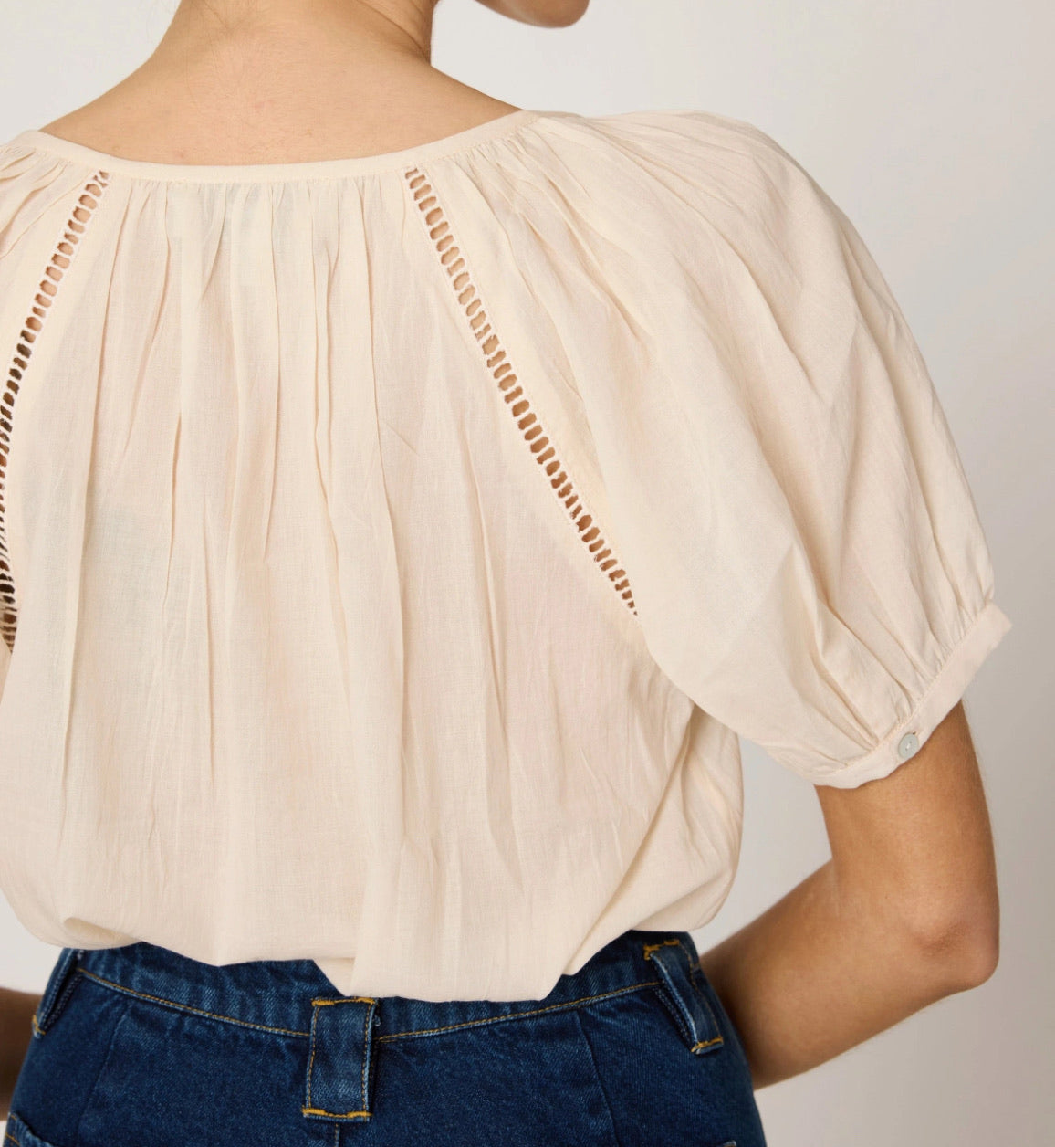 The Adeline Blouse - Ivory Multi