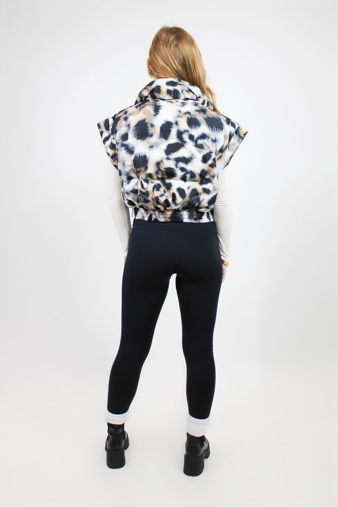 Animal Print Puffer Vest